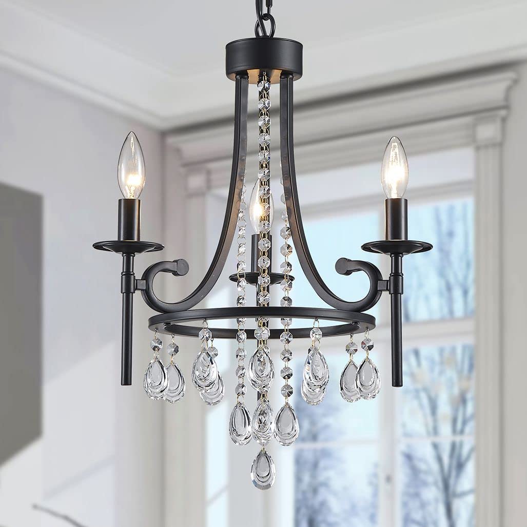 WUZUPS Candle Chandelier 3-Light Pendant Ceiling Light Modern Lighting Fixture for Bedroom Hallway Bar Kitchen Dinning Living Ro