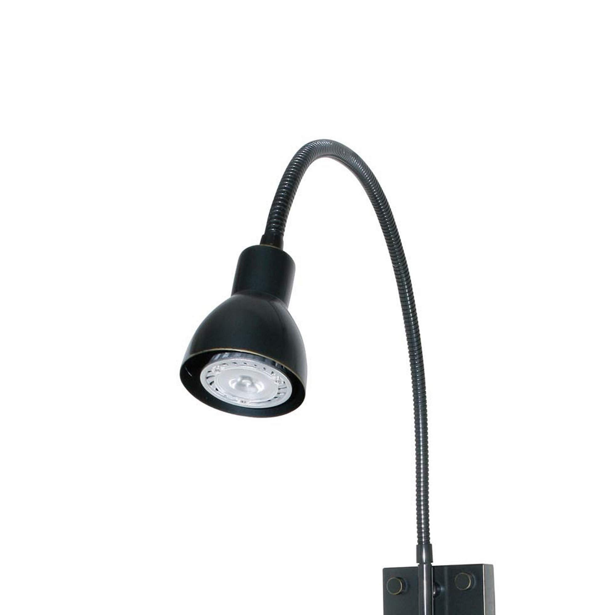 Benzara Metal Round Wall Reading Lamp with Plug in Switch, Black, Model BM225088