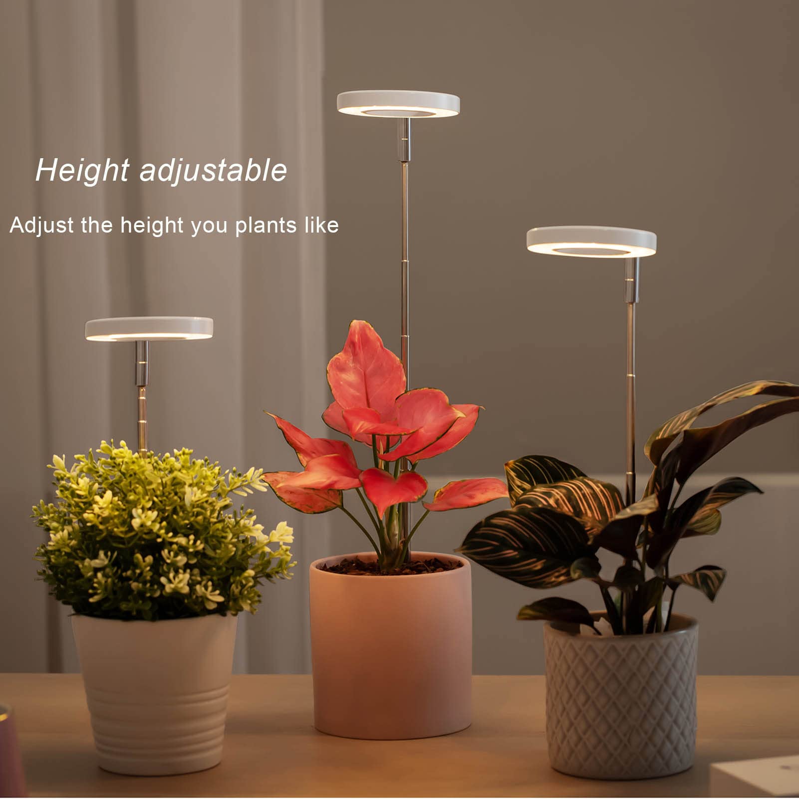 yadoker LED Plant Grow Light, Full Spectrum, Height Adjustable, 3 Pack, Warm White, Model YD-9W-9TH-3P, Ideal for Indoor Plants