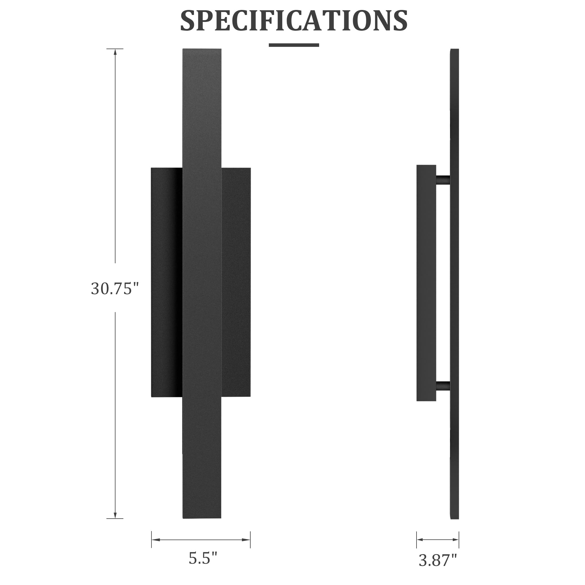 Lamqee 31 Inch Aluminum Long Outdoor Wall Lights  3000K 1600Lm 32W Led Modern Exterior Lighting Fixtures  Ip65 Waterproof Matte Black Linear Outside Sconce Wall Mount For House Porch Patio Garage Door