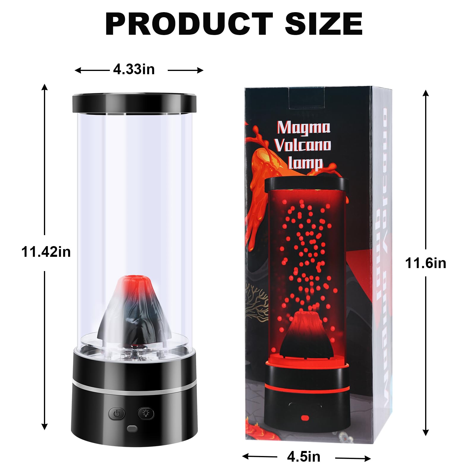 ONXE Volcano Sensory Night Light - 16 Color Changing Dimmable Lamp, Mood Light for Kids & Adults, Model: volcano lamp-666, Large Size
