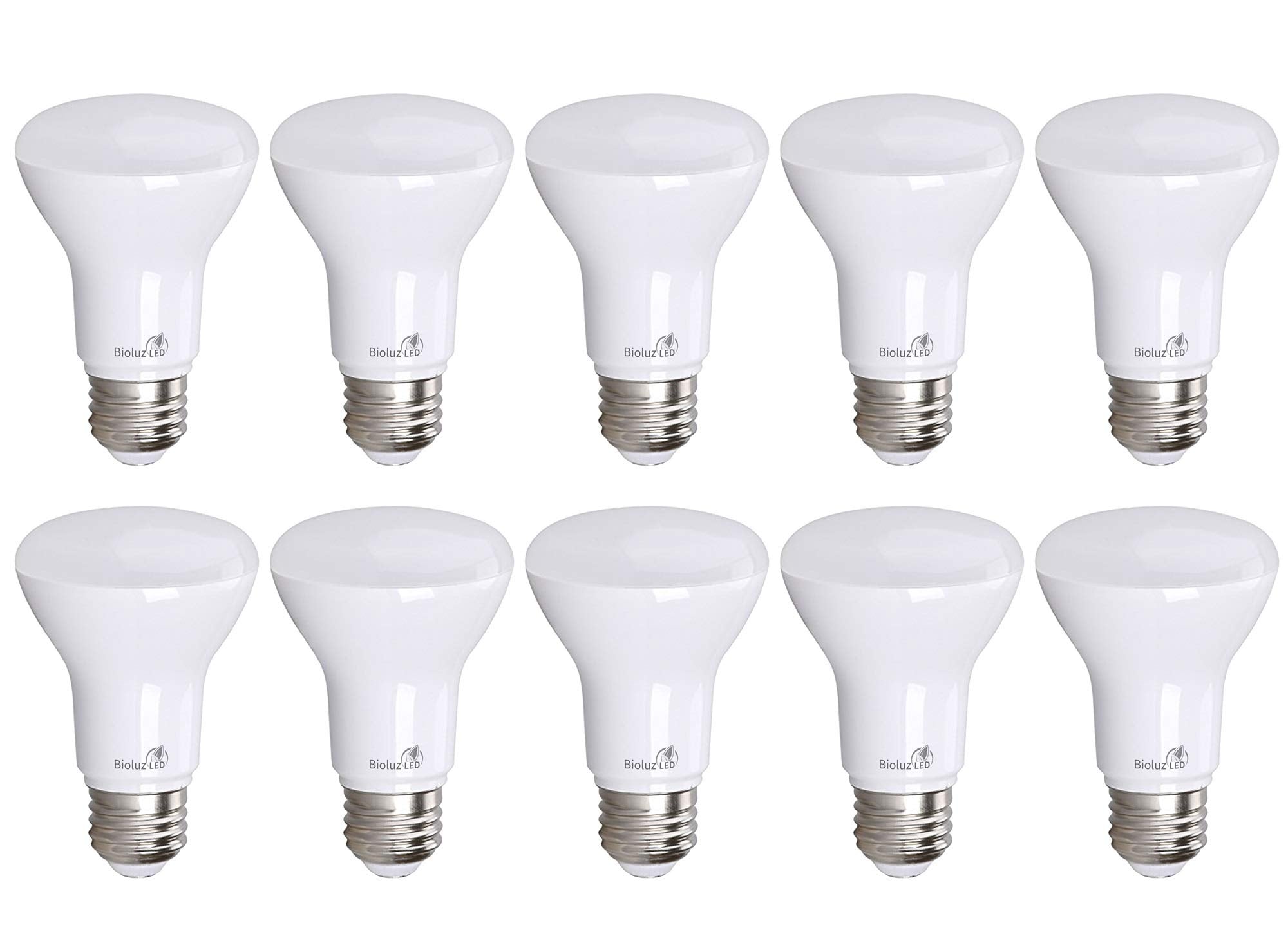 Bioluz LED BR20 Light Bulbs 3000K Soft White 6W=50W 90 CRI 540 Lumen 10 Count Pack