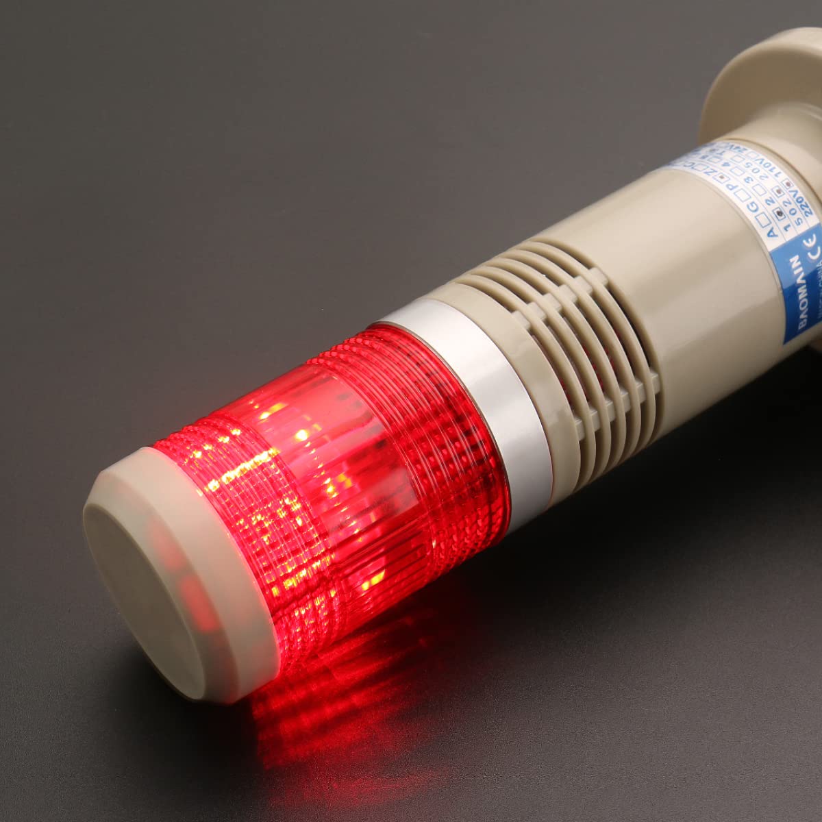 Baomain Alarm Warning Flashing Light 24V Dc Industrial With Buzzer Bright Light Red Led Signal Tower Lamp Ltp-502Wj
