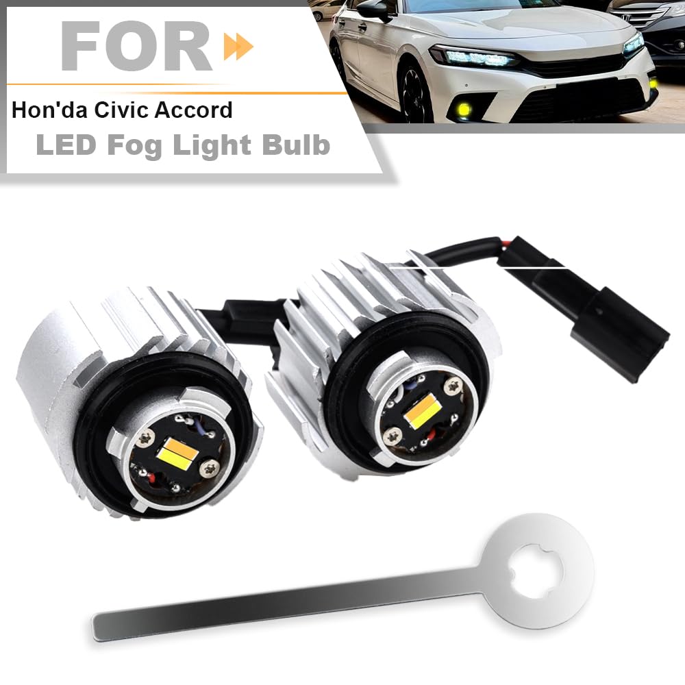 nsautolighting L1B LED Fog Light Bulbs - Dual Color 6000K White/3000K Amber for 2020+ Honda Civic/Accord/CR-V/Ridg