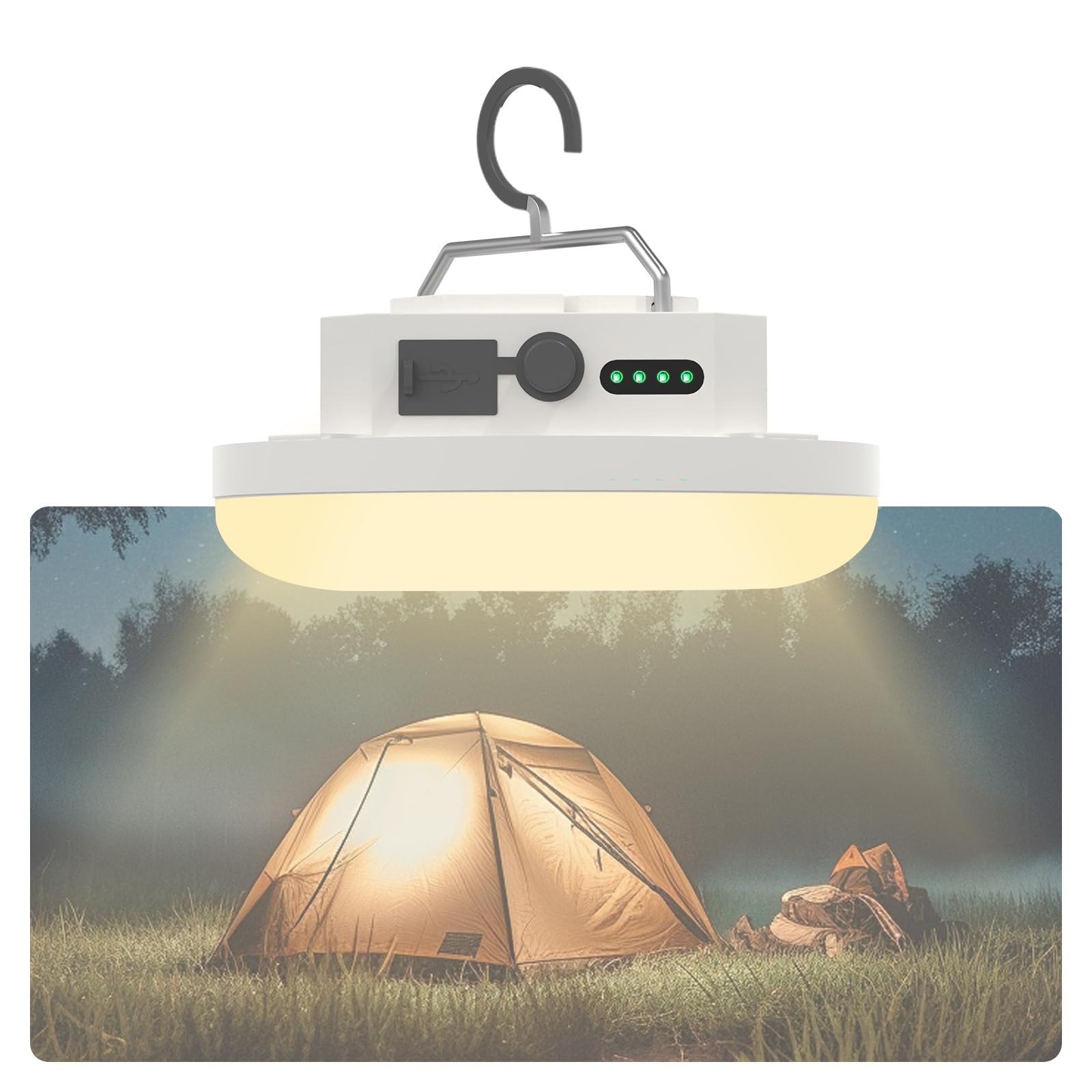 10000Mah Rechargeable Hanging Tent Light With Magnet  Portable 30W 4000Lm Led 3 Color Lighting Modes Camping Lantern  Ipx5 Waterproof Led Flashlight For Emergency & Gift