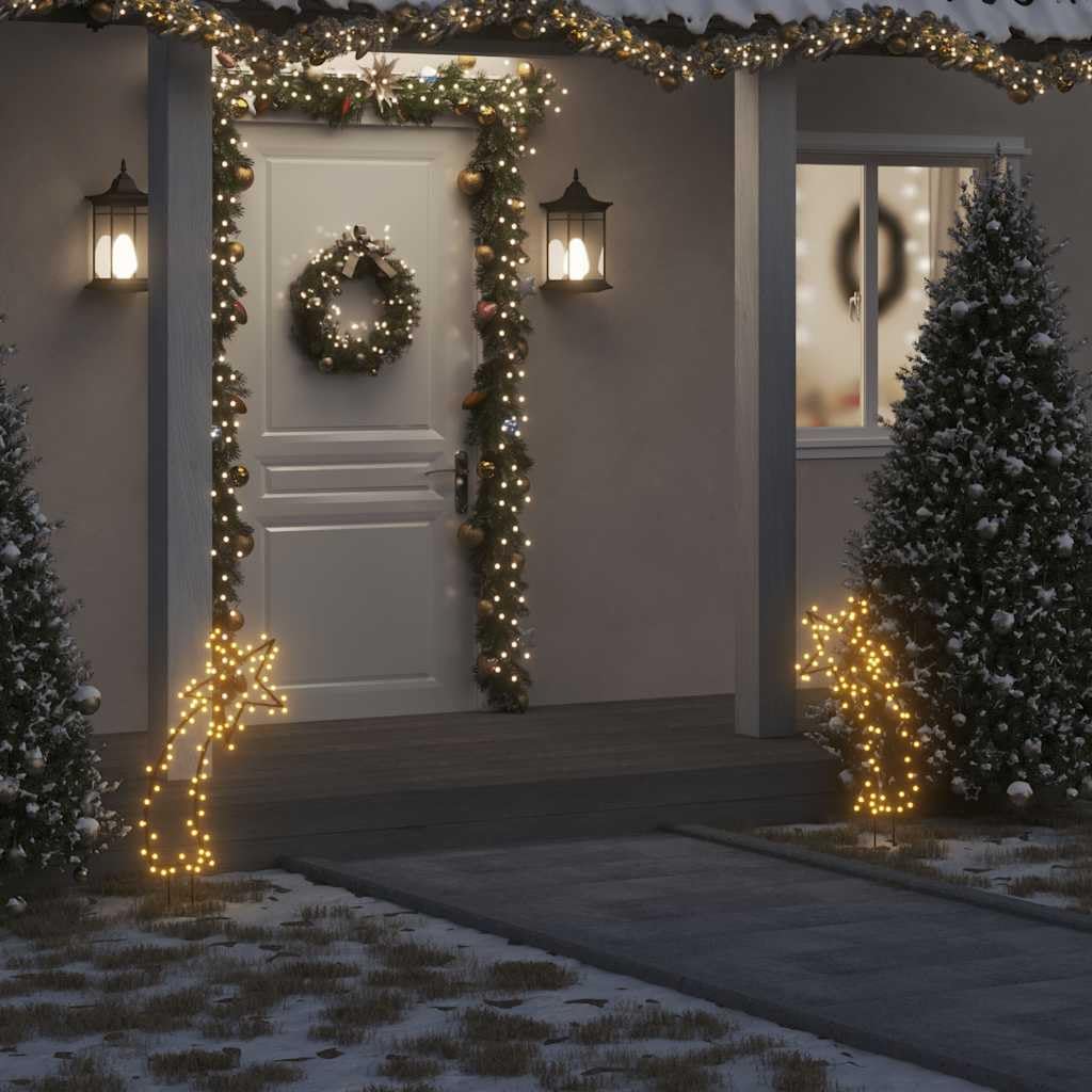 vidaXL Christmas Light Decoration, 80 LED, Meteor Shaped, 24.4in, Black, IP44 Waterproof, USB Powered, 8 Lighting Modes, Model 357722
