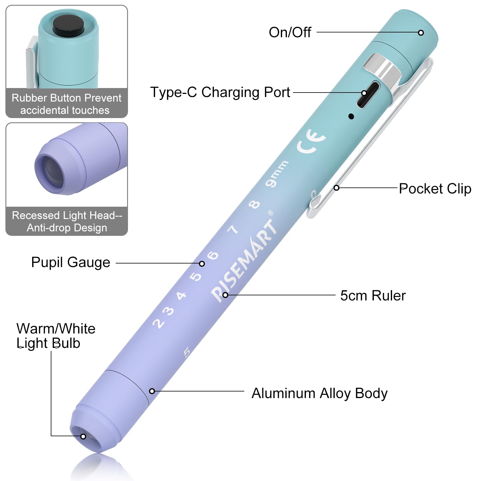 Rechargeable Pen Light For Nurses And Doctors - Led Medical Penlight With Usb Charging, Dual Light Modes, Durable Clip - Ideal G