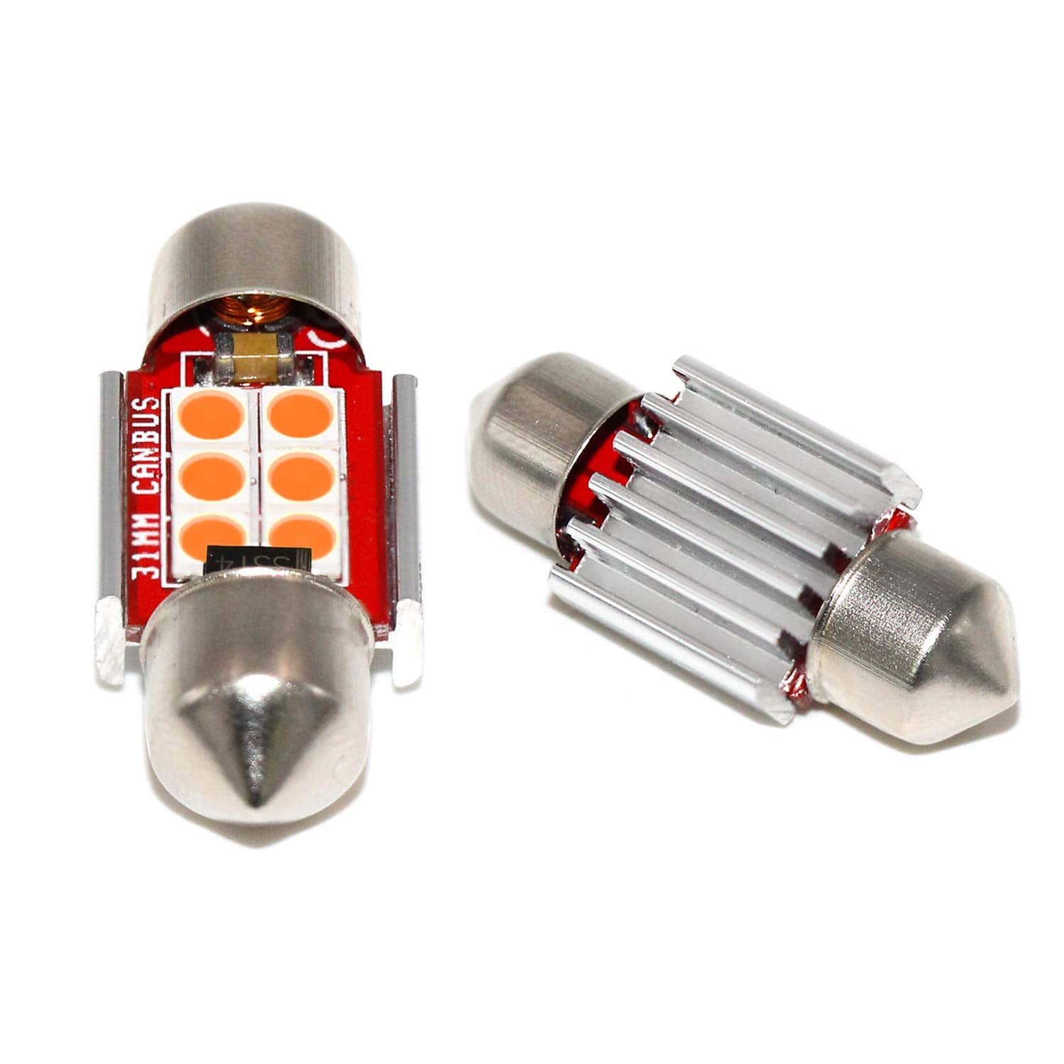 PHINLION 3030 6-SMD DE3175 LED Purple Bulb - 1.25 Festoon for Car Interior, Map, Dome, Trunk, Courtesy Light, Pack