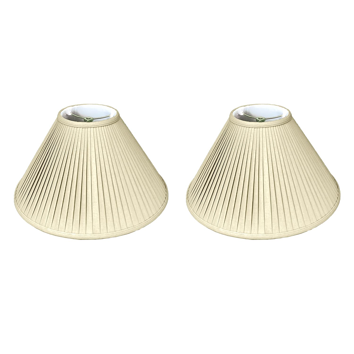 Royal Designs, Inc. Coolie Empire Side Pleat Basic Lamp Shade, Linen Taupe, 6 x 18 x 11.5 (Spider), Set of 2