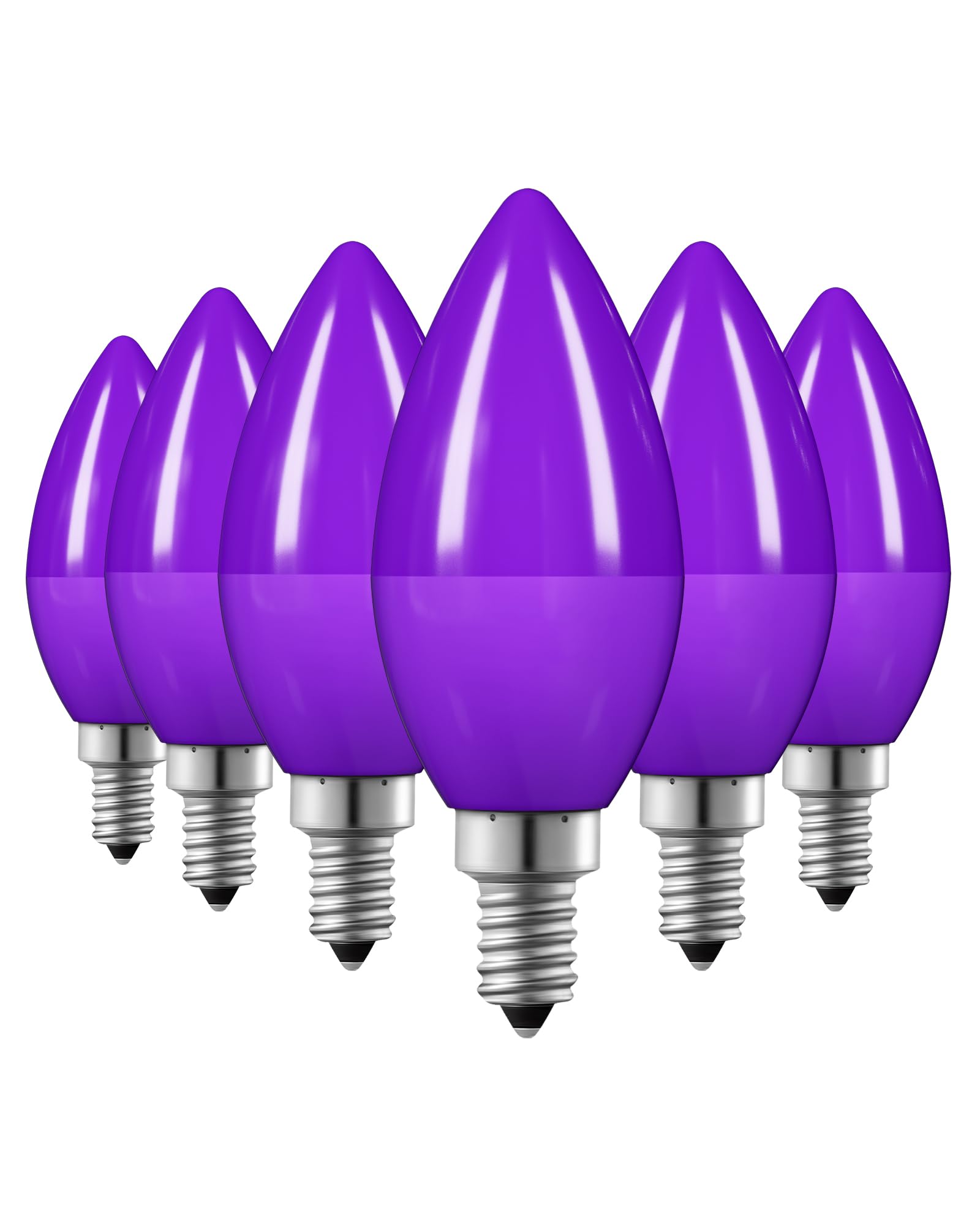 EDISHINE Halloween C35 Dimmable Purple LED Light Bulb, E12 Candelabra Bulbs, 60 Watt Equivalent, LED Chandelier Bulb, Vintage Ca