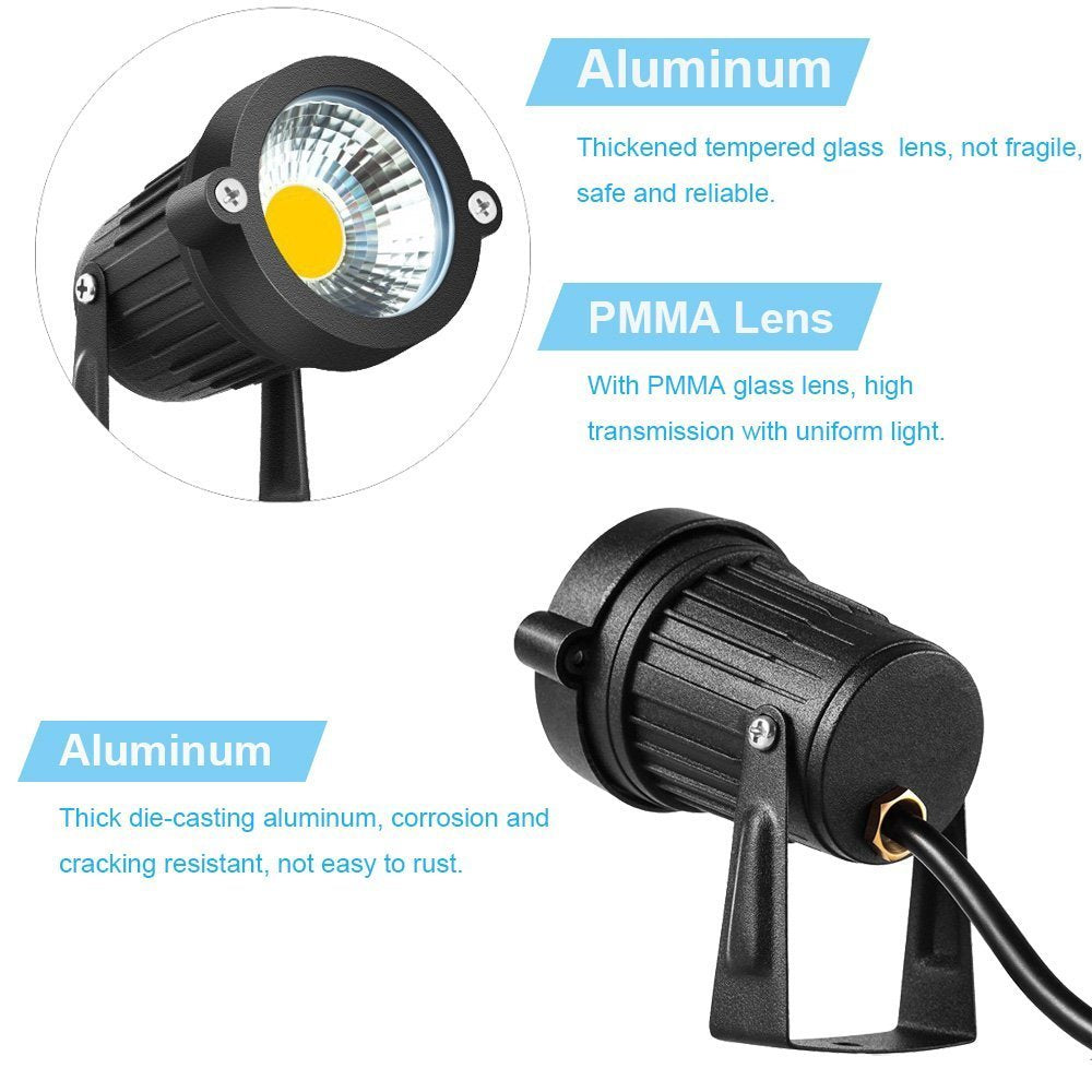 WeFoonLo Outdoor 5W LED Clip-on Light, Water Resistant, Adjustable Desk Stand, Warm White