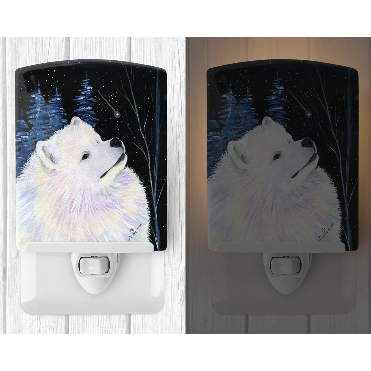Carolines Treasures Ceramic Night Light, SS8376CNL, 6x4x3in, Multicolor, Ideal for Bedroom, Bathroom, Nursery, Kitchen