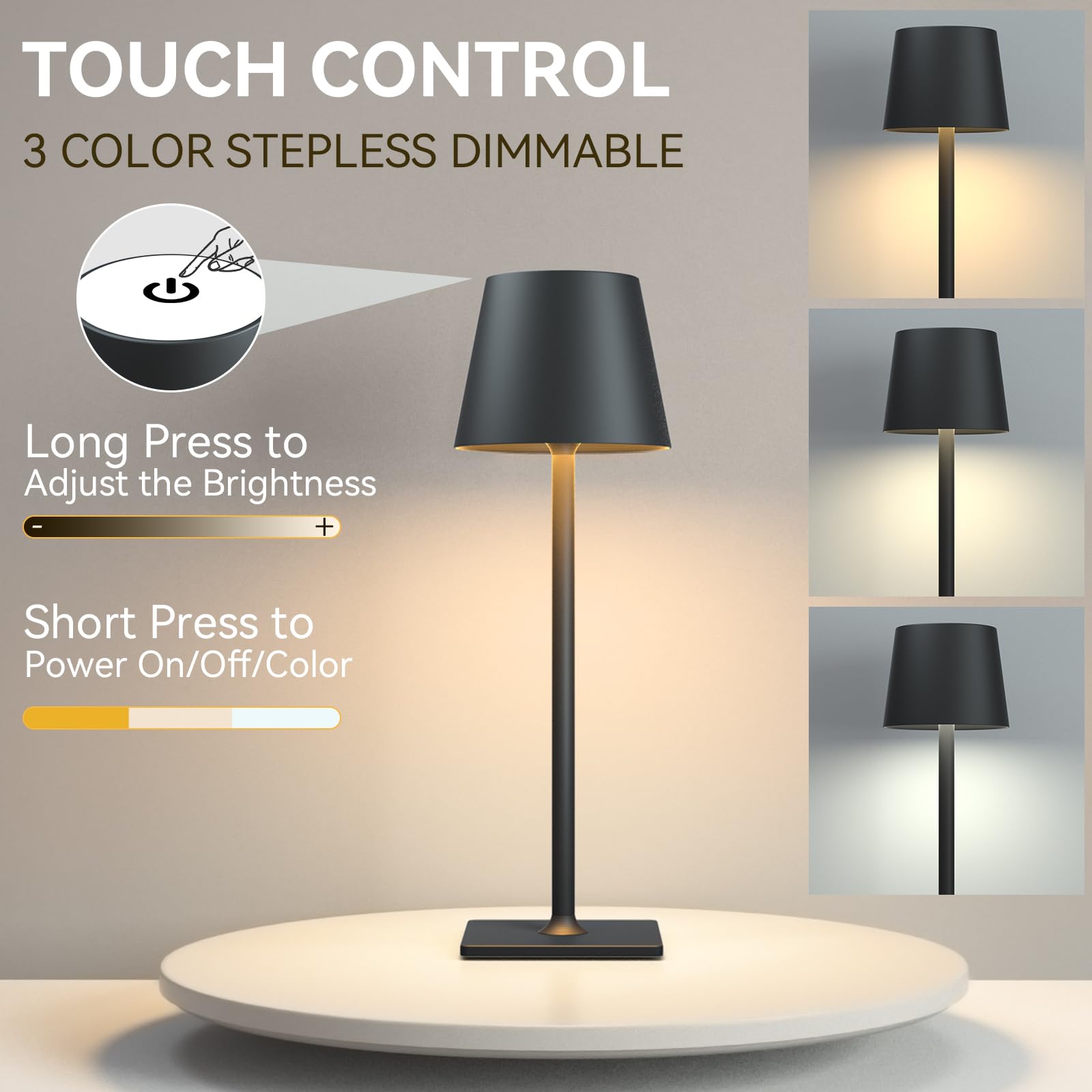 Yogaret 4 Pack Rechargeable Cordless Led Table Lamps,Cordless Lamp With 6000Mah Battery Operated, Portable Indoor/Outdoor Table