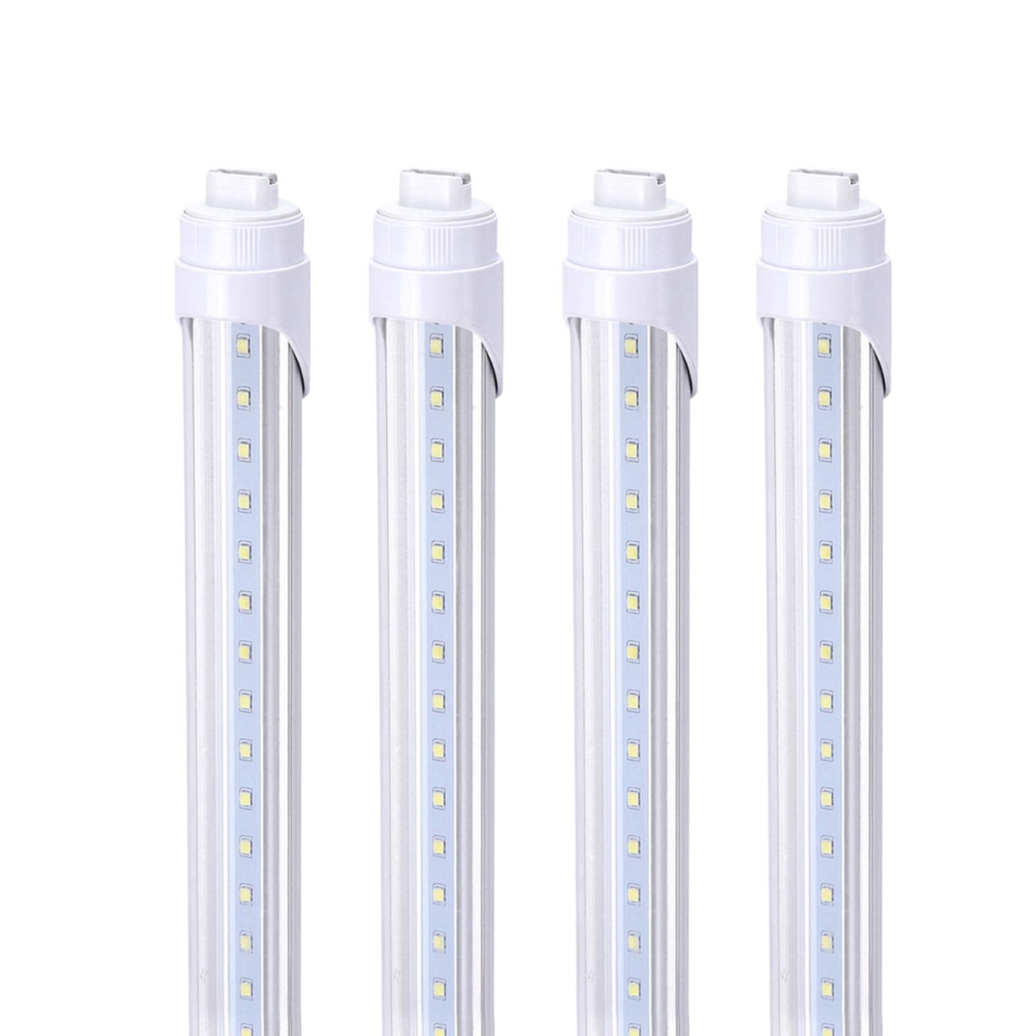 T8 T10 T12 8Ft Led Tube Light Bulbs, 45W 5400Lm, 6000K, 2 Pin R17D Ho End Led Replacement For Fluorescent Tube,Clear Cover, Ball