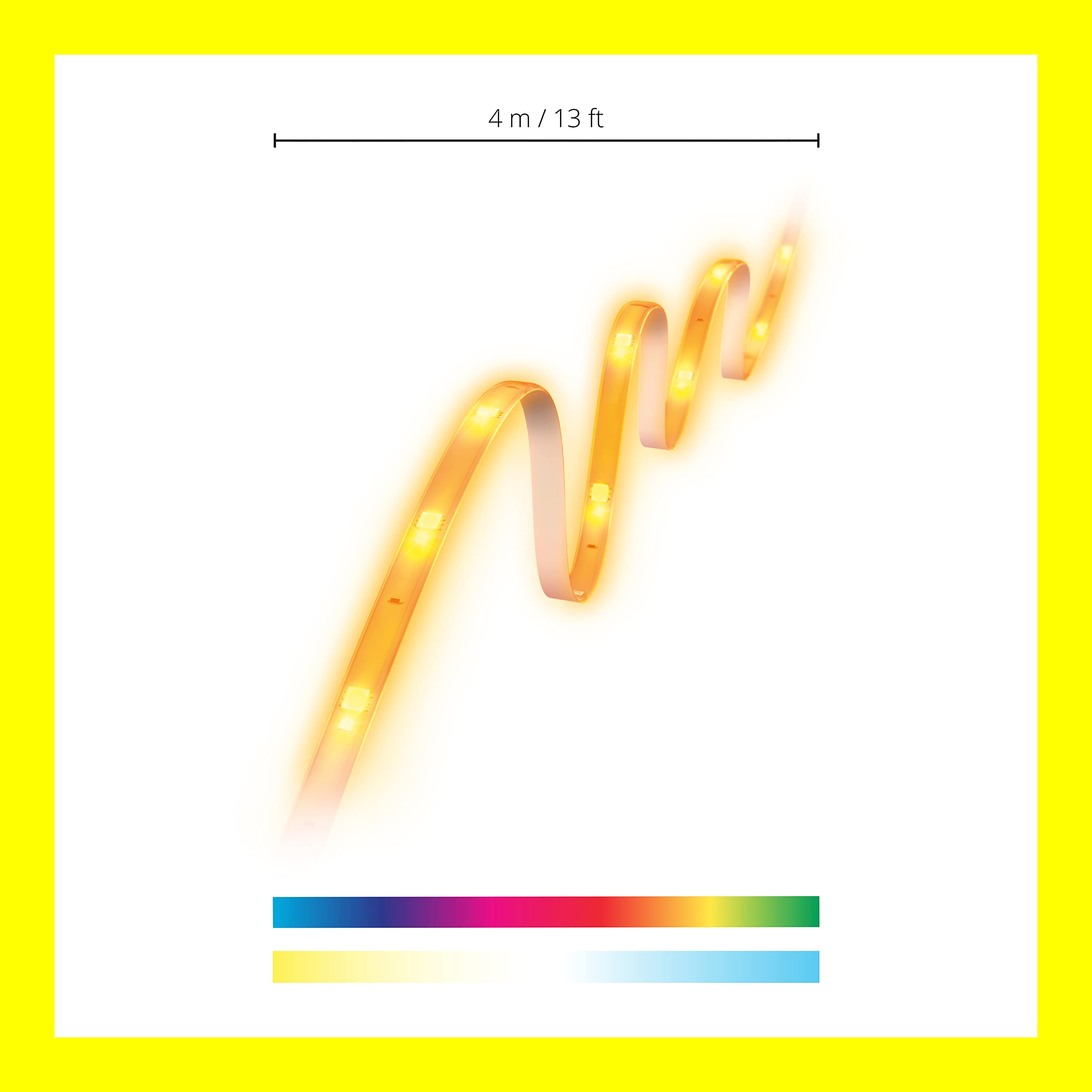 Wiz Connected 13Ft/4M Smart Wifi Color Lightstrip, 16 Million Colors, Plug Included Compatible With Alexa And Google Home Assist