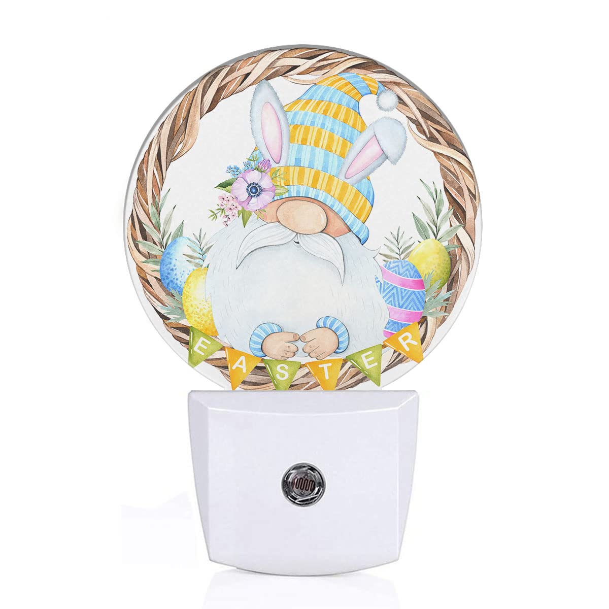EKOBLA Night Light Pink Unicorn Among Flowers Night Lights Plug into Wall, Unicorn Lamp for Girls, Round LED Lamp Home Indoor Pl