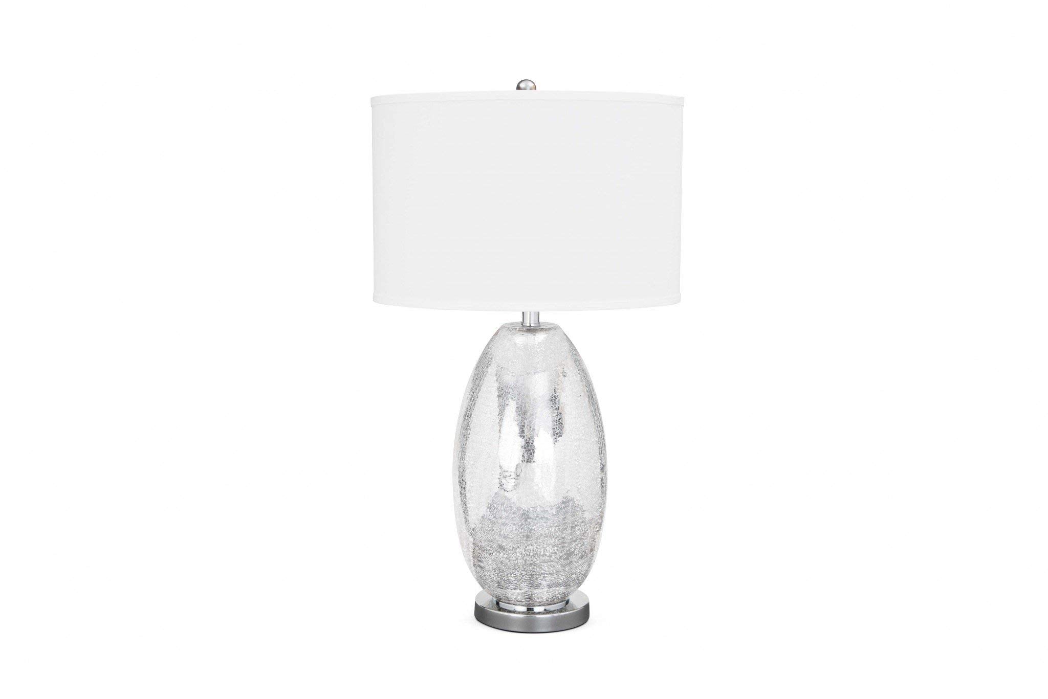 HomeRoots Lighting S/2 Silver Crackled Glass Table Lamp