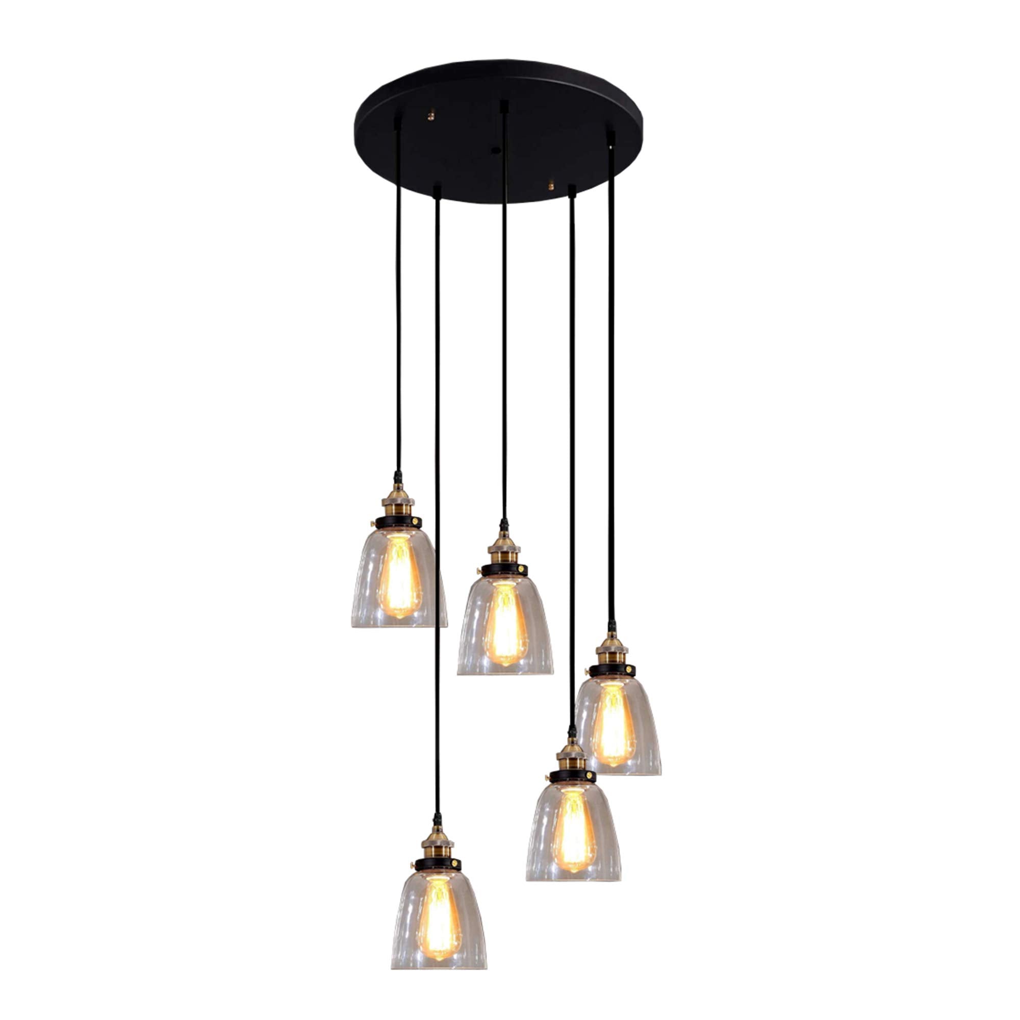 Whse of Tiffany Euna 5-light Adjustable Cord Edison Lamp with Bulbs