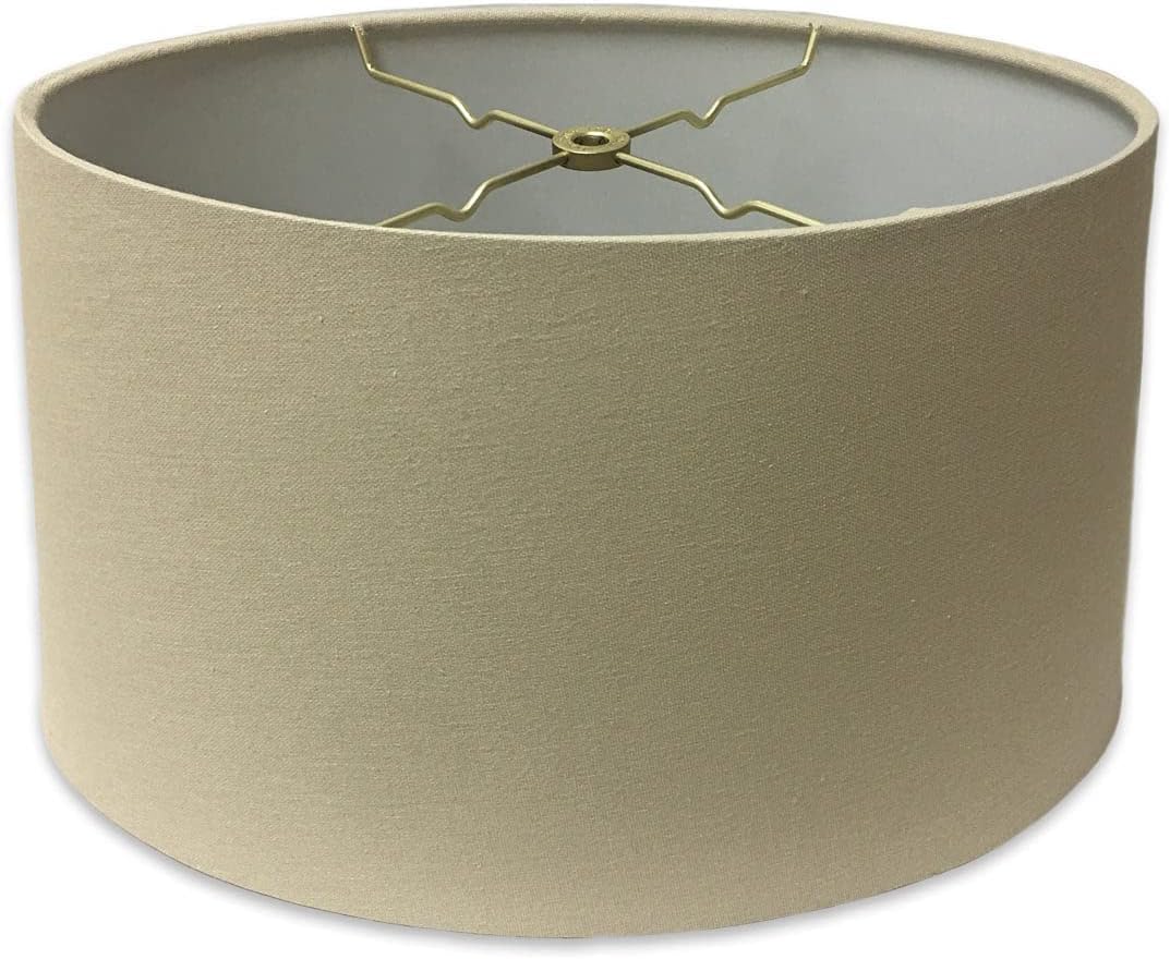 Royal Designs, Inc. Shallow Oval Hardback Lamp Shade, Hb-611-12Lnbg, Linen Beige, (10 X 6) X (12 X 7.5) X 7
