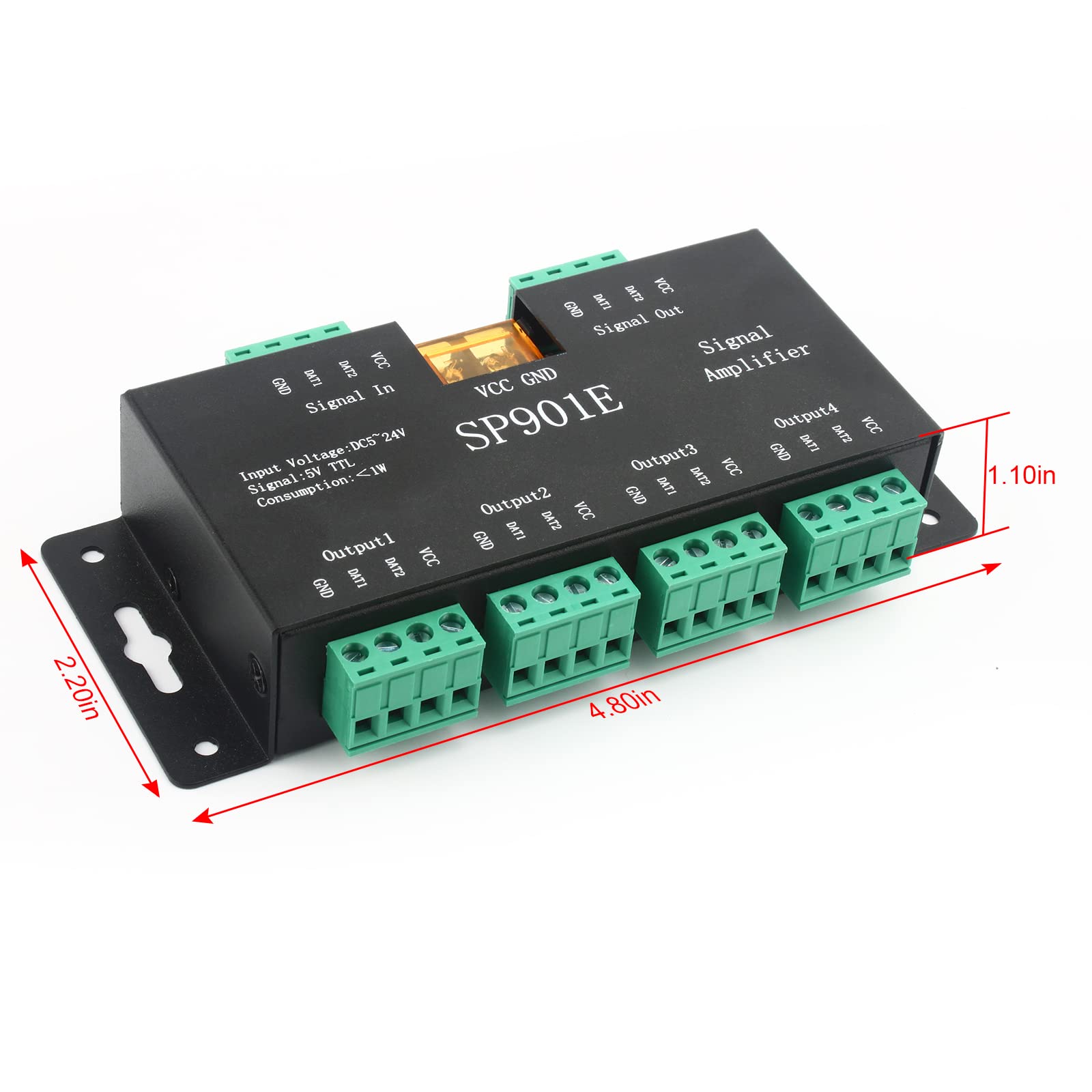 Rgbzone Sp901E Led Pixel Strip Amplifier, Signal Data Spi Repeater Controller For Ws2801 Ws2811 Ws2812B Ws2813 Ws2815 Sk6812 Sk9