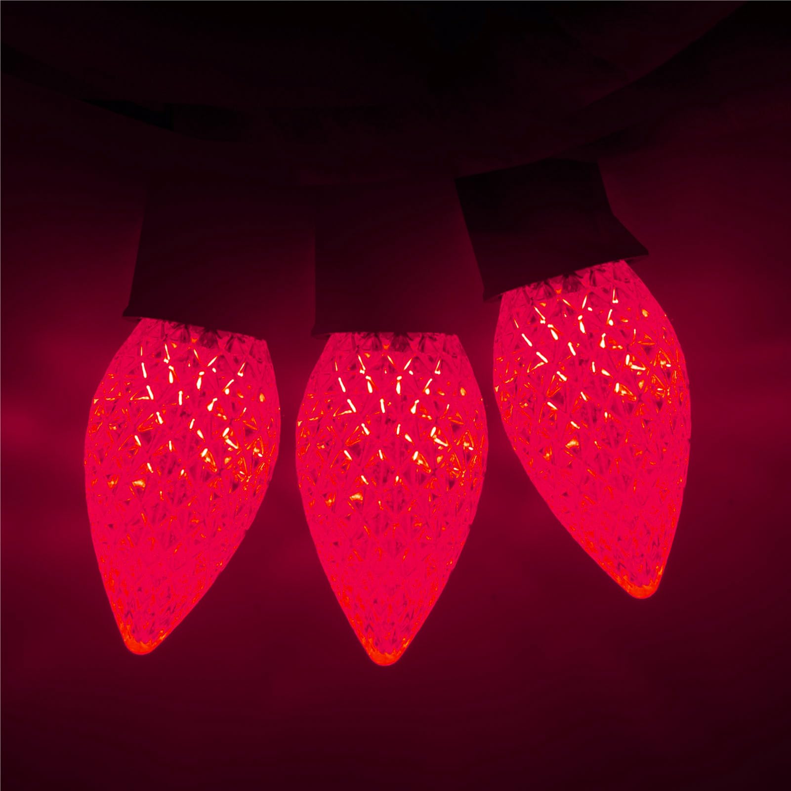 Meconard C7 LED Replacement Bulbs, Shatterproof, E12 Base, Red, 25 Count, Commercial Grade, Model MC706WRE25P