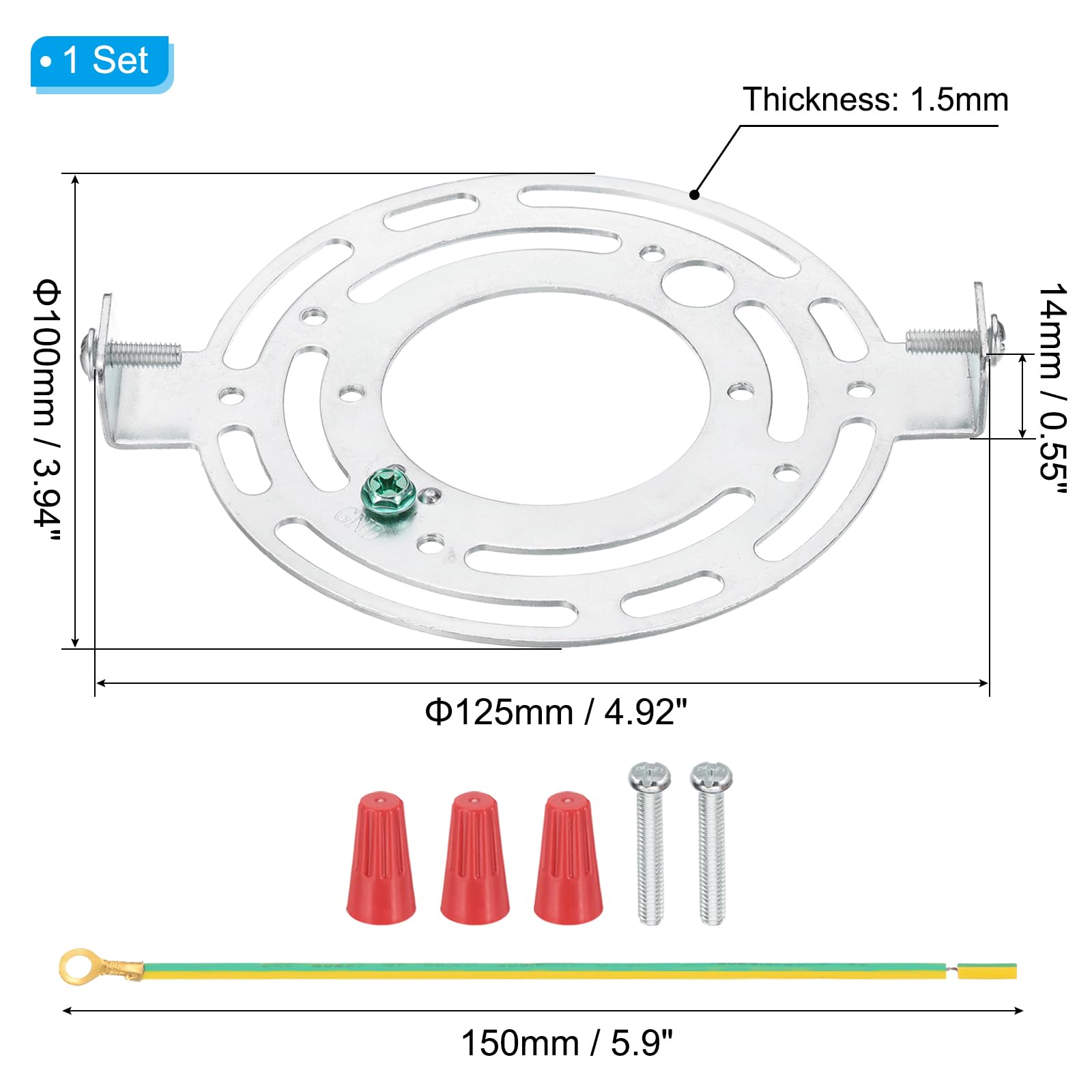 Patikil 125Mm (4.9'') Universal Light Fixture Mounting Bracket Kit, Light Crossbar Round Ceiling Plate With Screw For Wall Light