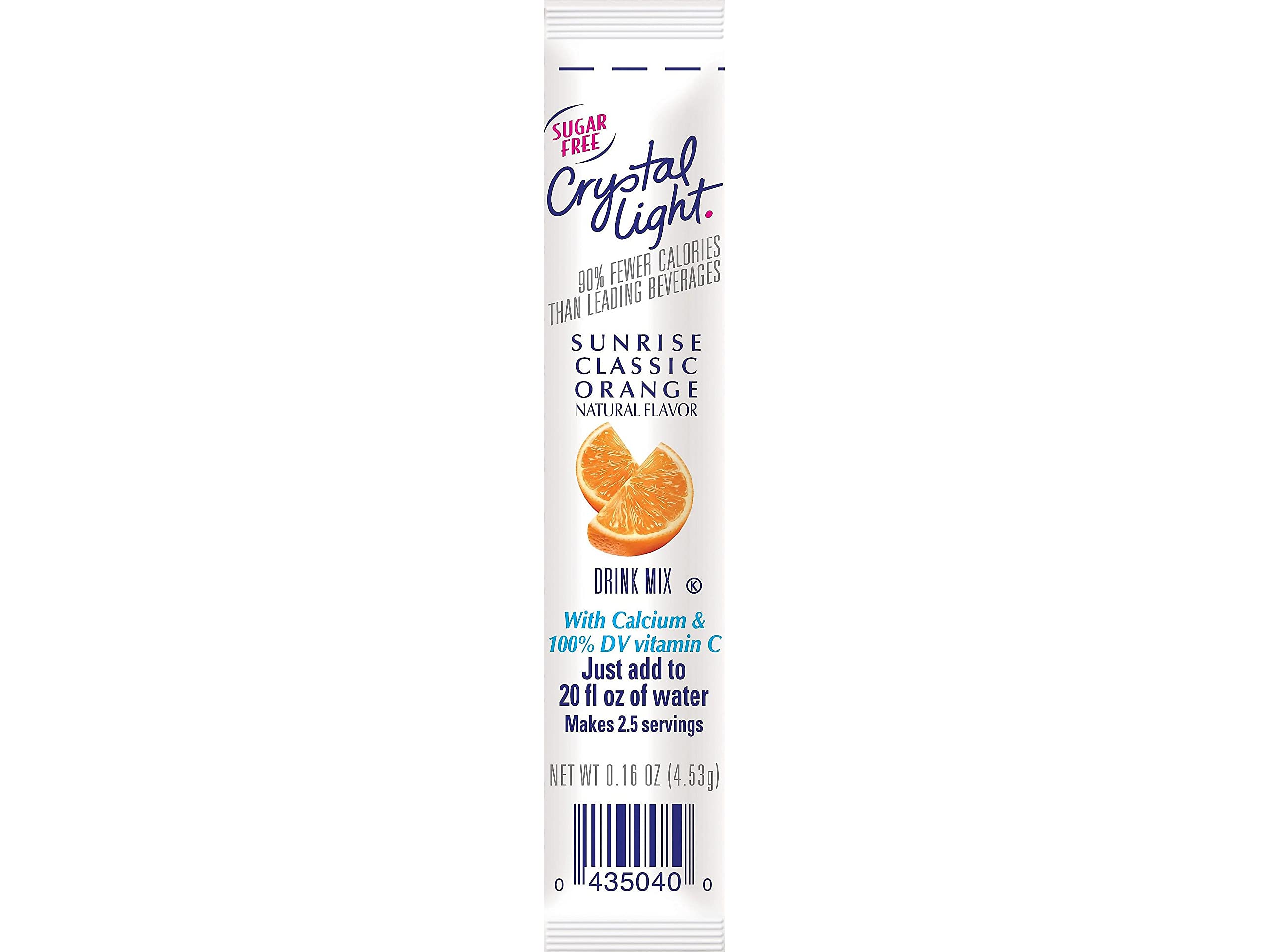 Crystal Light On-the-Go Drink Mix, Sunrise Orange, .16oz Packets, 30 Count