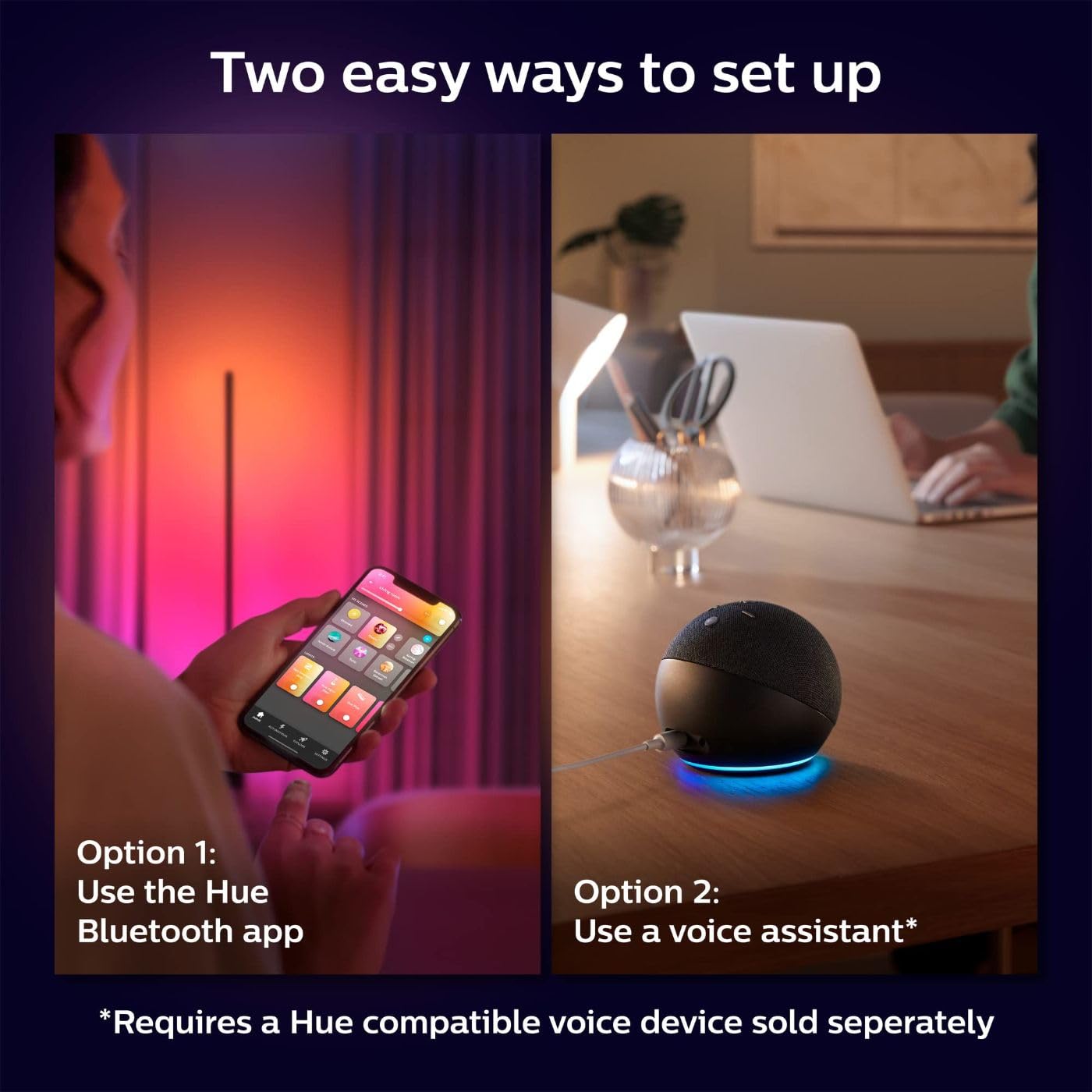 Philips Hue Signe Smart Floor Lamp, Black - White And Color Ambiance Led Color-Changing Light - 2 Pack - Control With Hue App -