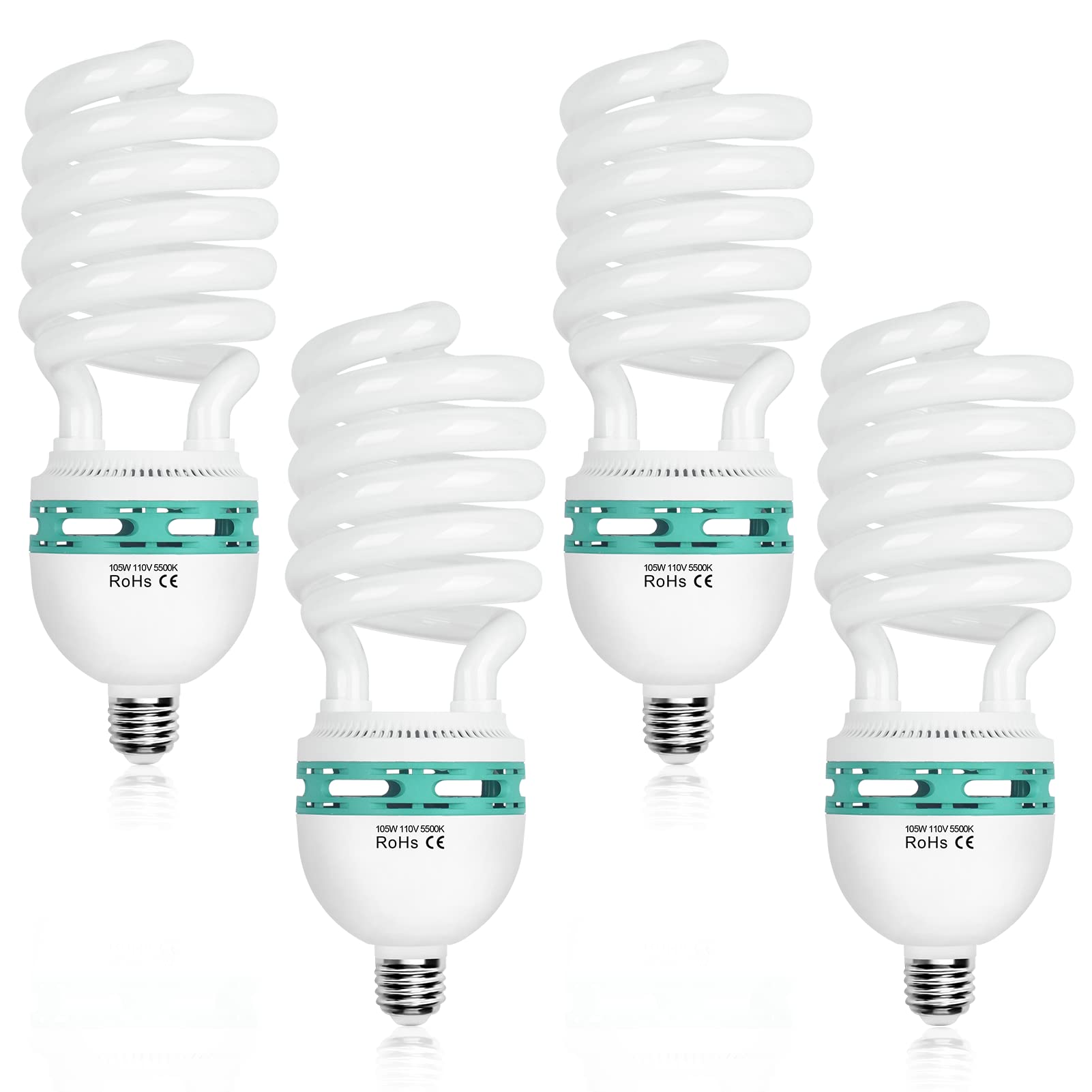 Emart Full Spectrum Light Bulb, 105W Spiral Cfl 5500K Daylight For Softbox Lighting Kit, Replacement Lamp For Photography Photo