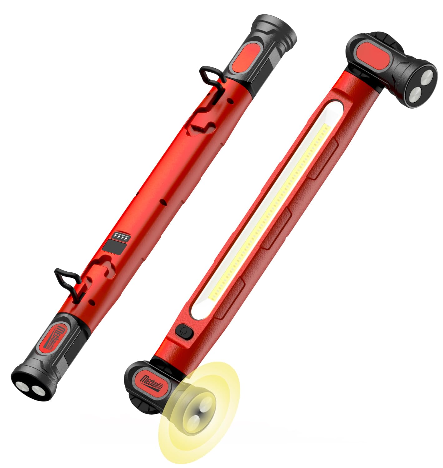 Mechanilite Under Hood Work Light Bar  3000Lm Led Magnetic Light Bar With Hooks  5200Mah Cordless Rechargeable Hood Light For Mechanic/Car Repairing/Garage-Red