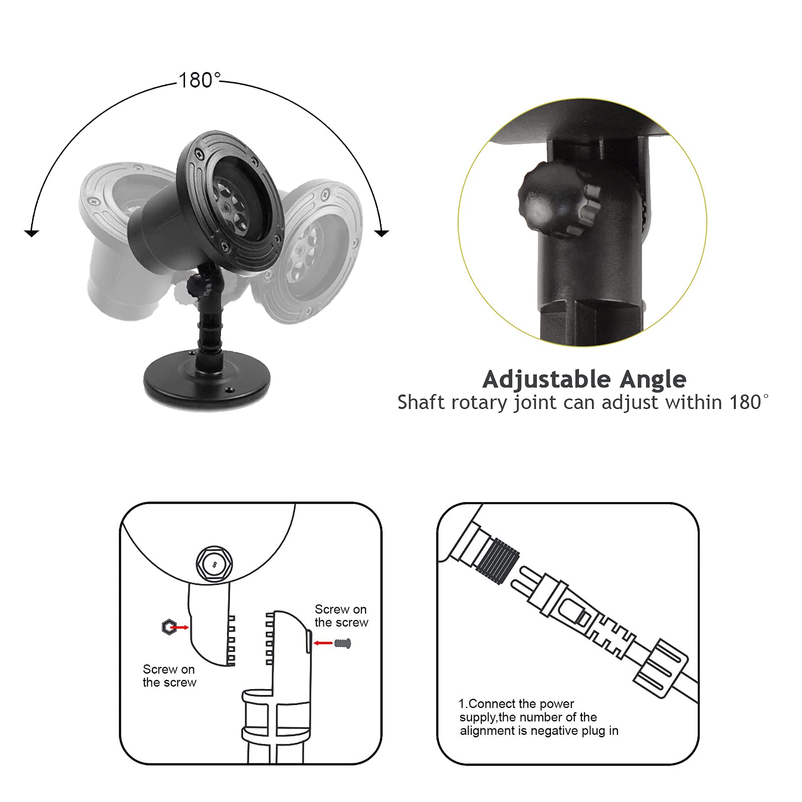 Forchic Christmas Snowflake Projector Lights, Weatherproof Led Outdoor Decorative Lighting