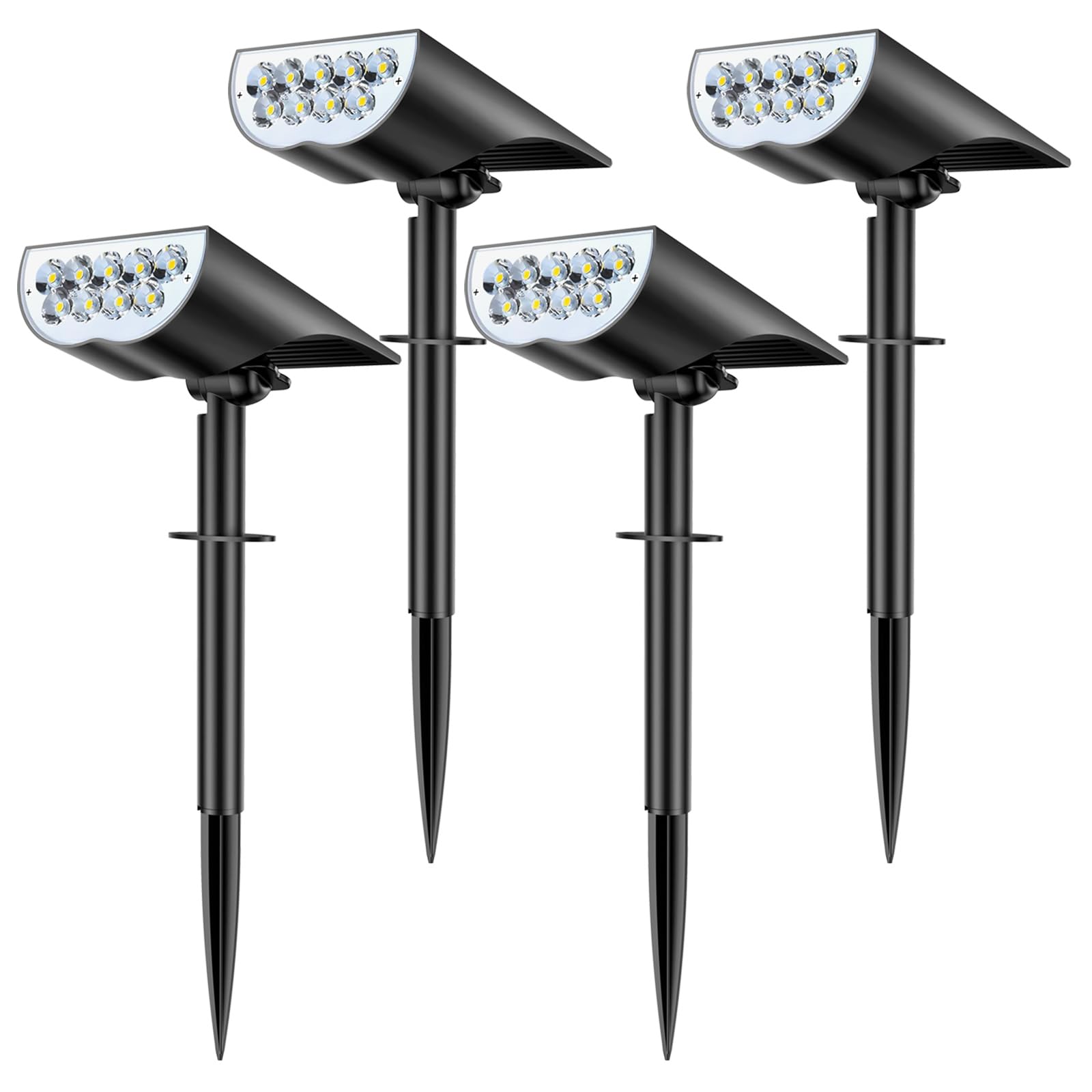 BAXIA TECHNOLOGY Solar Spot Lights Outdoor, IP65 Waterproof, 3 Lighting Modes, Cold White, 4 Pack