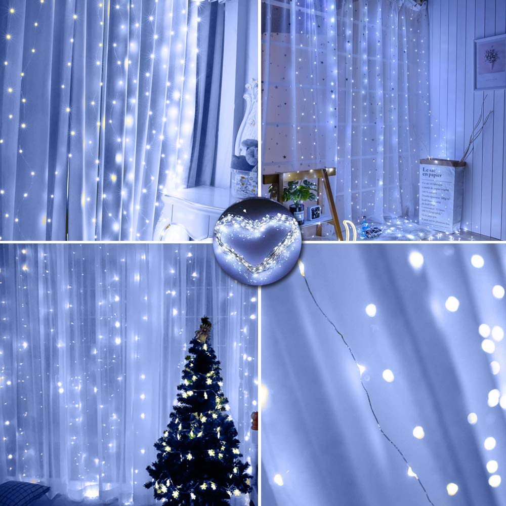 Vicila 300 Led Curtain Lights, Usb Powered Copper String Lights For Home & Party Decor, 9.8Ft
