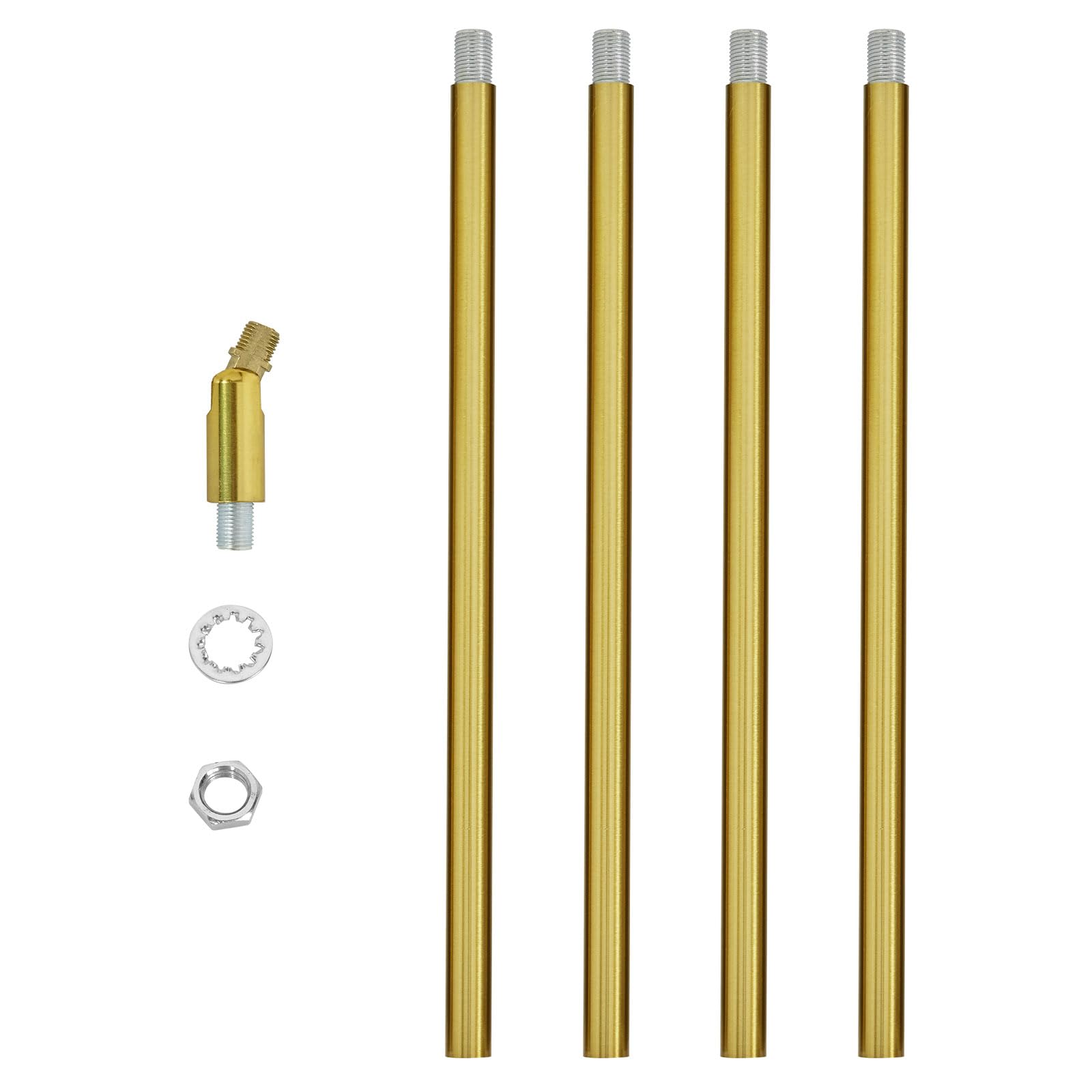 SHENGQINGTOP M10 Threaded Extension Rod with Sloped Ceiling Adapter Kits for Pendant Light, Island Lighting, Brass