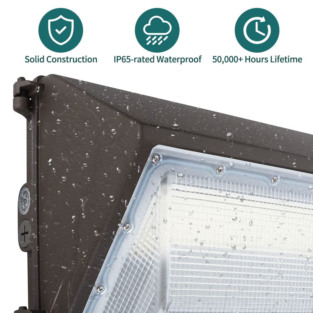 Kadision LED Wall Pack 100W 13000lm IP65 Waterproof Dusk-to-Dawn Security Light - Bronze, ETL Listed (4 Pack)