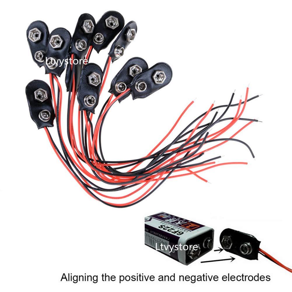 Ltvystore 30Pcs 5MM Red LED Pre Wired Lamp with Metal Clips & 9V Battery Holder - Ideal for DIY Projects
