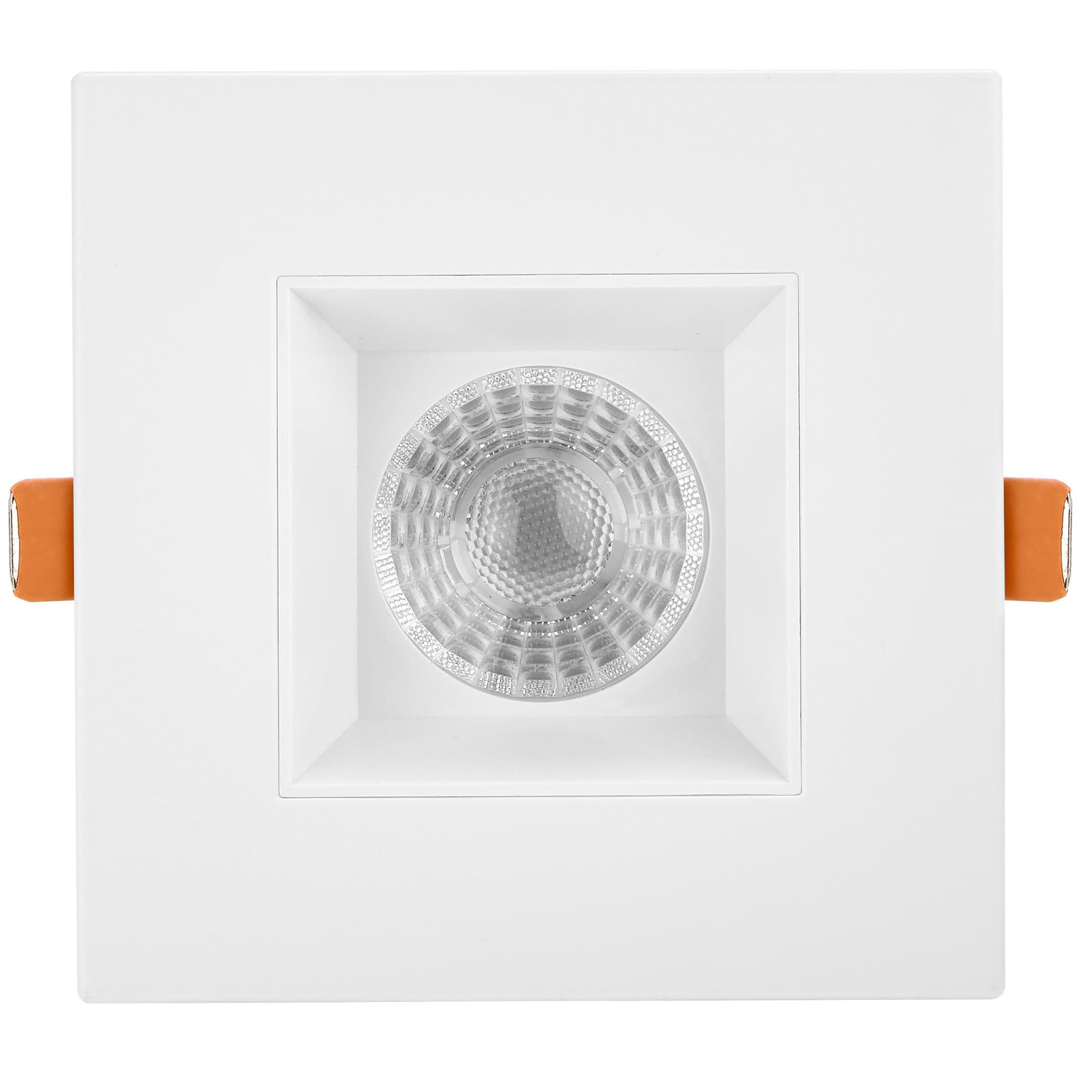 Maxxima 4 In. Ultra-Thin Recessed Anti-Glare Led Downlight Canless Ic Rated 1200 Lumens 5 Color Temperature Selectable 2700K/3000K/3500K/4000K/5000K, Dimmable Square White Trim, 90 Cri, J-Box Included