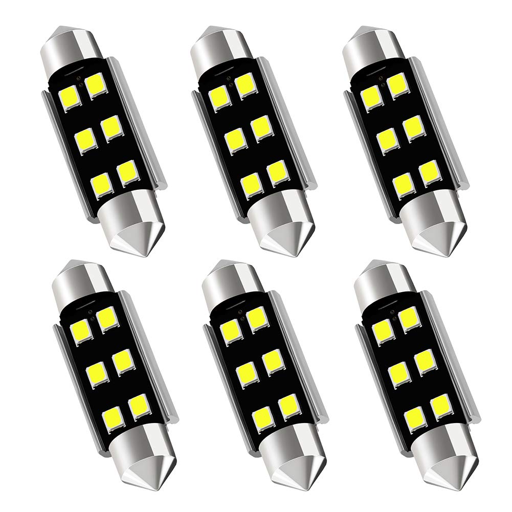AUXLIGHT Festoon LED Interior Light Bulbs 41MM 6000K Xenon White Pack of 6