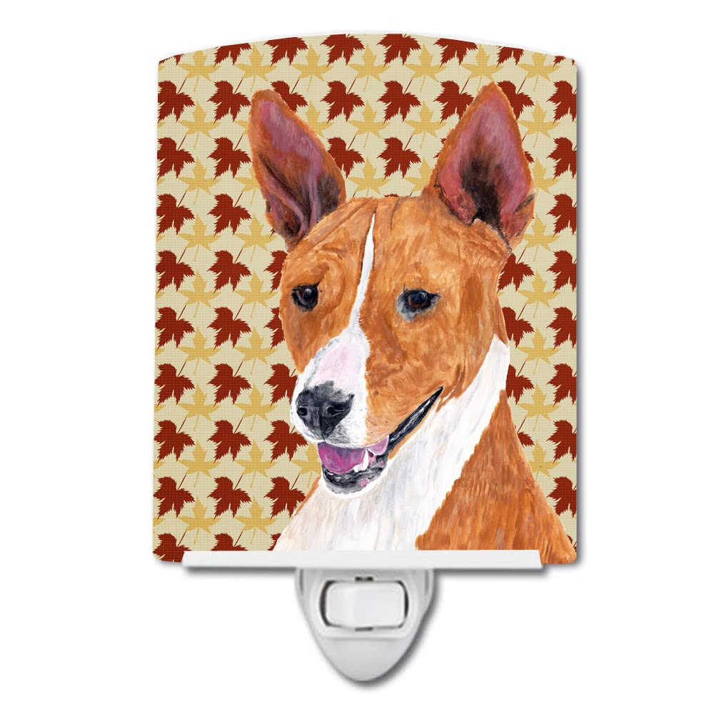 Carolines Treasures Ceramic Night Light, Basenji Fall Leaves, UL-Certified, 6x4x3in, Multicolor, Model SC9227CNL