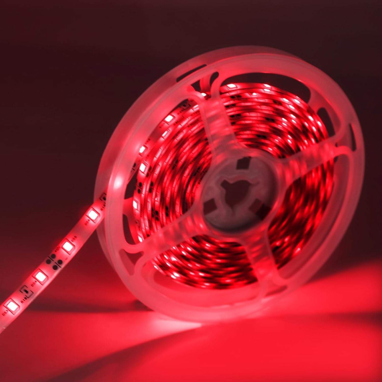 iNextStation Red LED Strip Light 16.4ft 300 LEDs 12V Flexible Tape Light with Plug for Bedroom Kitchen Cabinet TV