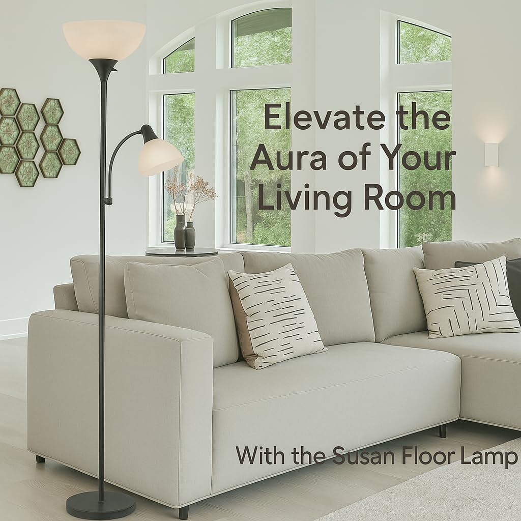 Lightaccents Adjustable Floor Lamp, 72 Modern Reading Light, Black Metal, Model 6280-21 For Living Room, Bedroom, Office
