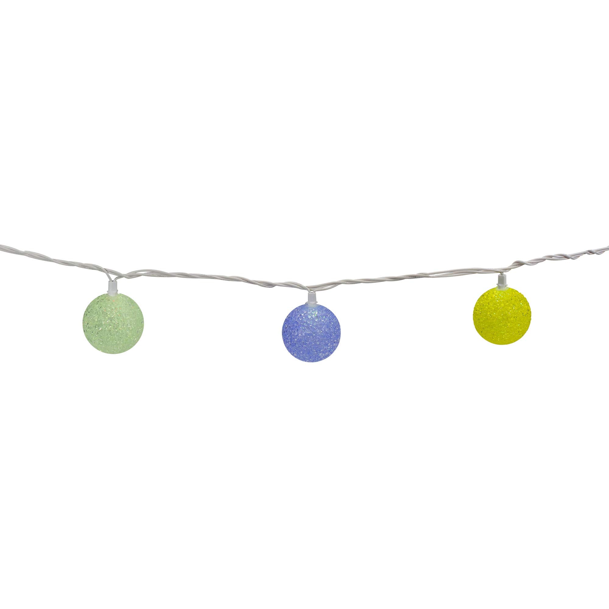Northlight 10-Count LED Color Changing Sparkle Globe Patio Lights - 7.5 ft White Wire, Multi-Colored, Plastic