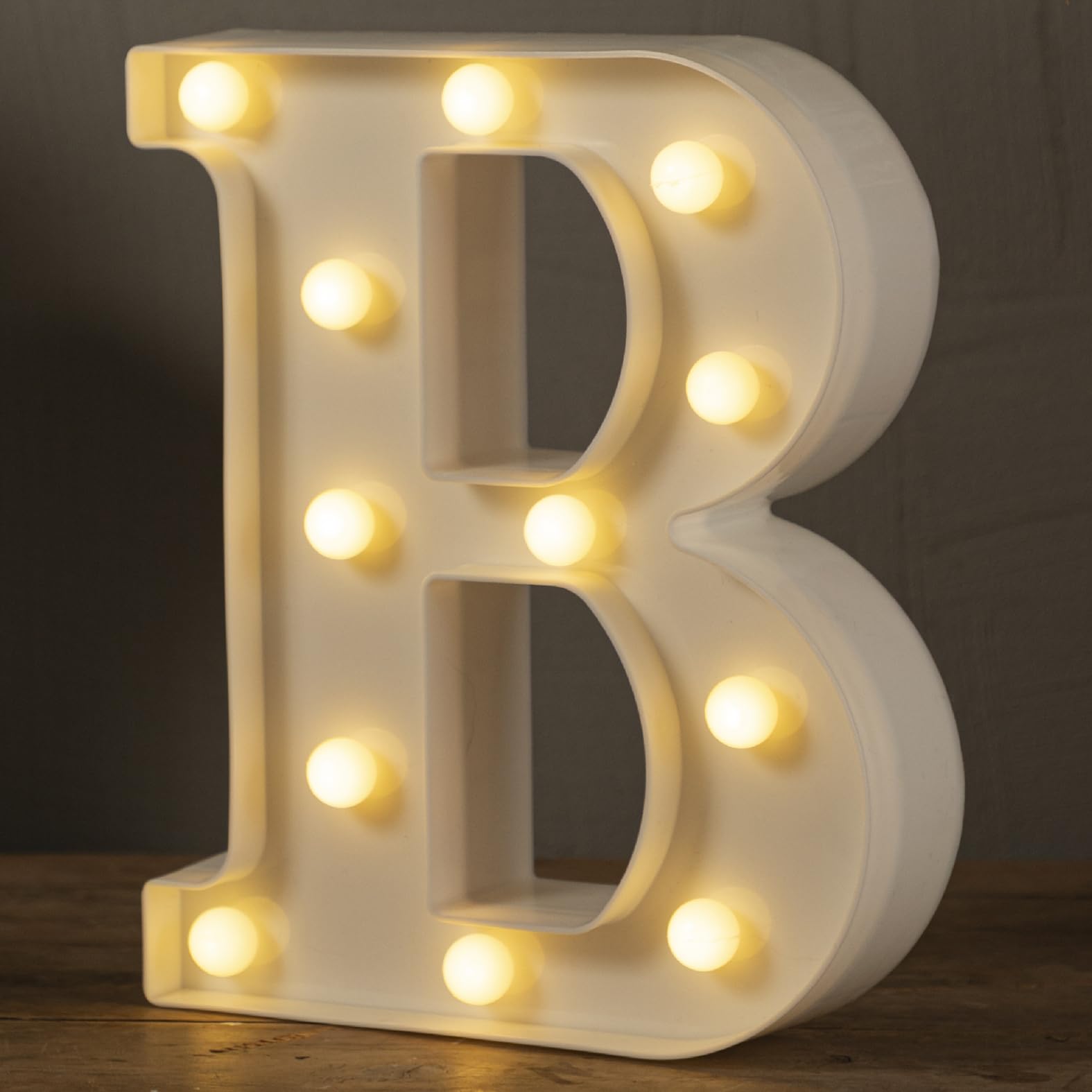 HXWEIYE LED Marquee Letters Light Sign, 26 Alphabet & 0-9 Numbers, Battery Powered, Warm White, Plastic