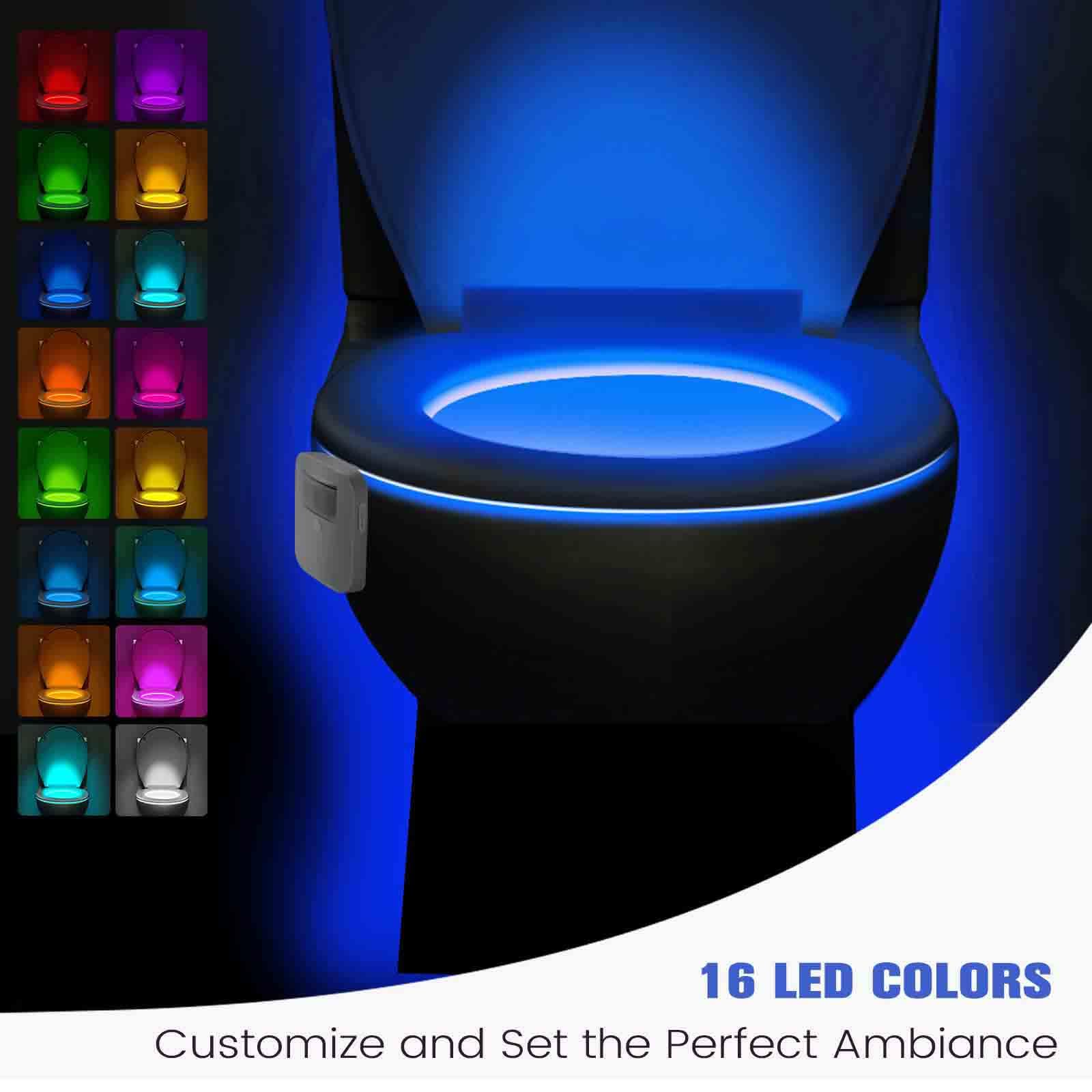 Witshine Toilet Light - Motion Sensor LED Night Lights, Rechargeable, 3-Pack, Multicolor, Model 550plus