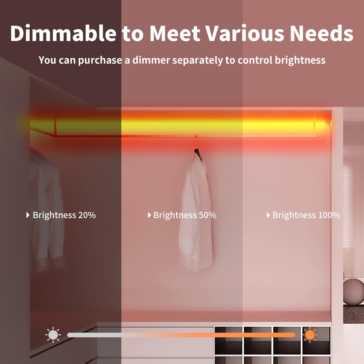 iNextStation 16.4ft Orange Neon LED Strip Lights, Waterproof Silicone, Flexible Mood Lighting for Bedroom, Party, DIY Decor