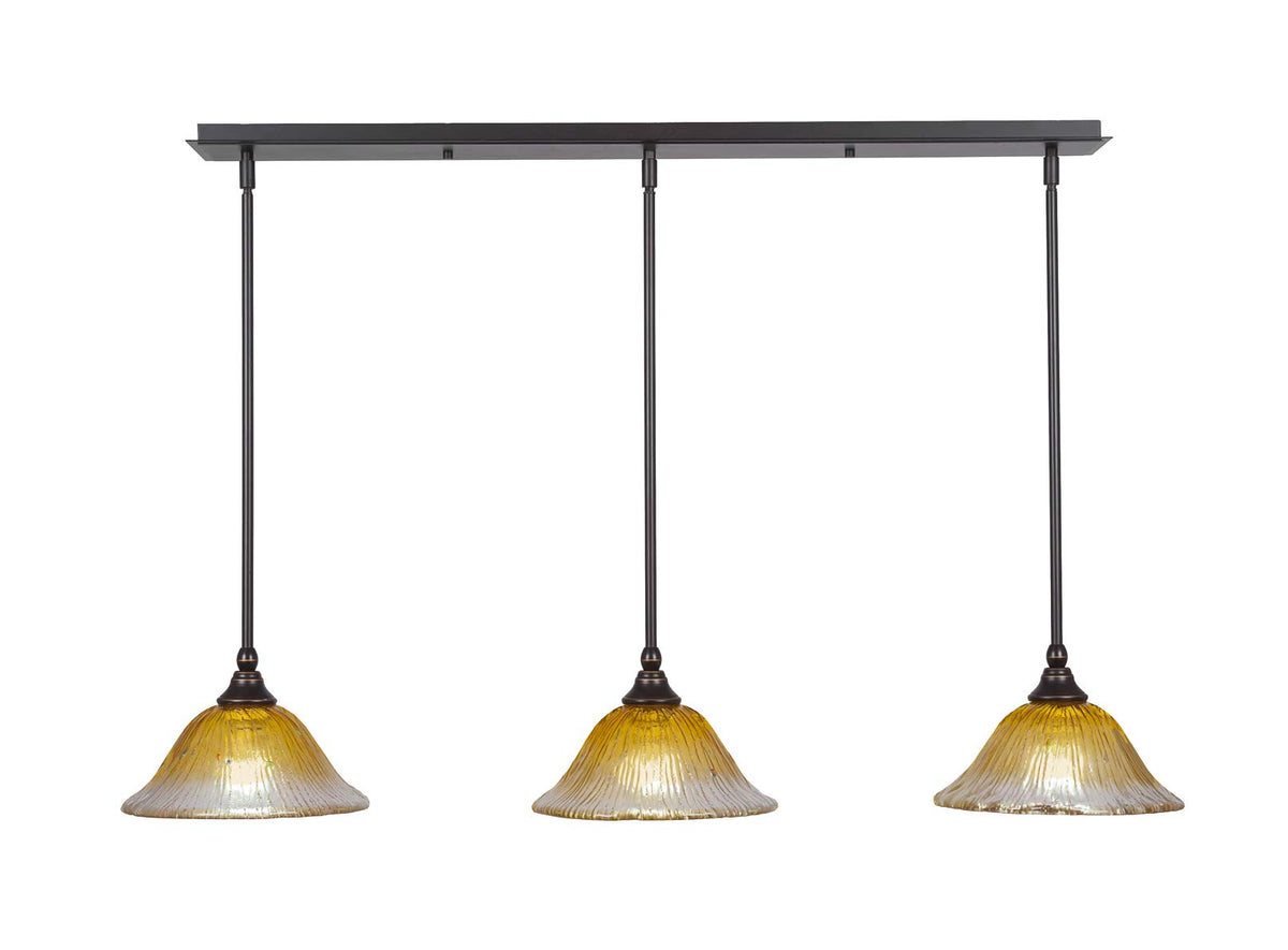 3 Light Linear Pendalier In Dark Granite (36-Dg-773)