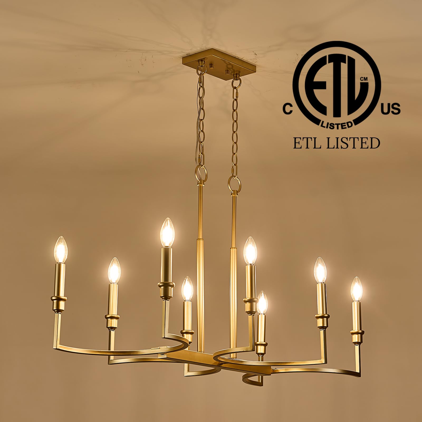 Caraluxe Gold Rectangular Chandelier Linear Kitchen Island Chandelier Light Fixture 8 Light Gold Chandeliers Lighting For Kitche