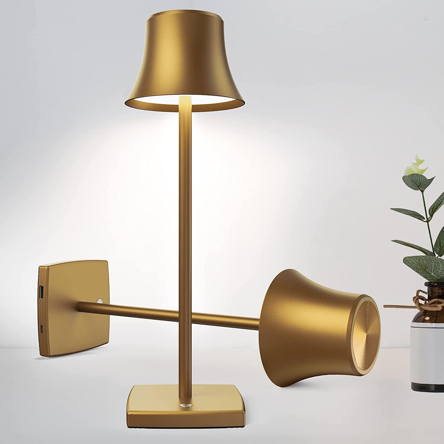 Shangcai Cordless Led Desk Lamp Set Of 2, Rechargeable, Dimmable, Bronze For Home & Outdoor