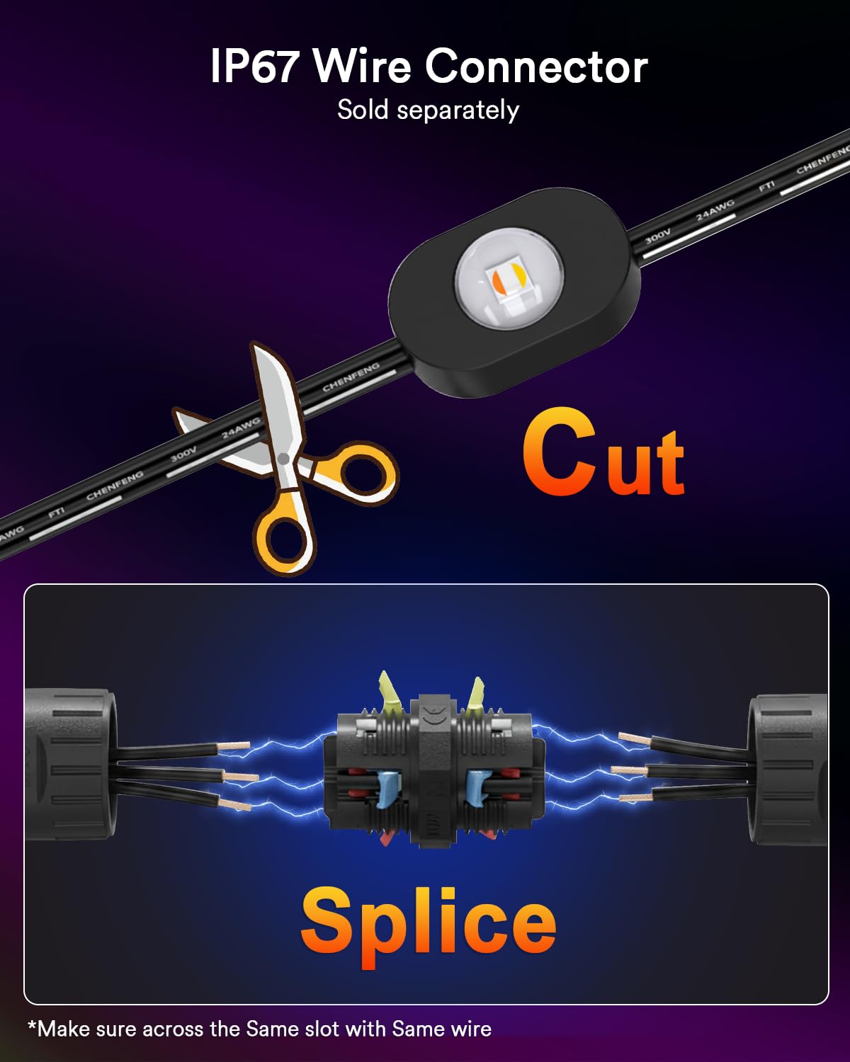 Lumary Smart Outdoor Lights 100ft, 60 RGBAICW LEDs, 3600lm, Remote Control, Black, Gen2-Model L-PO60F2, Perfect for Halloween