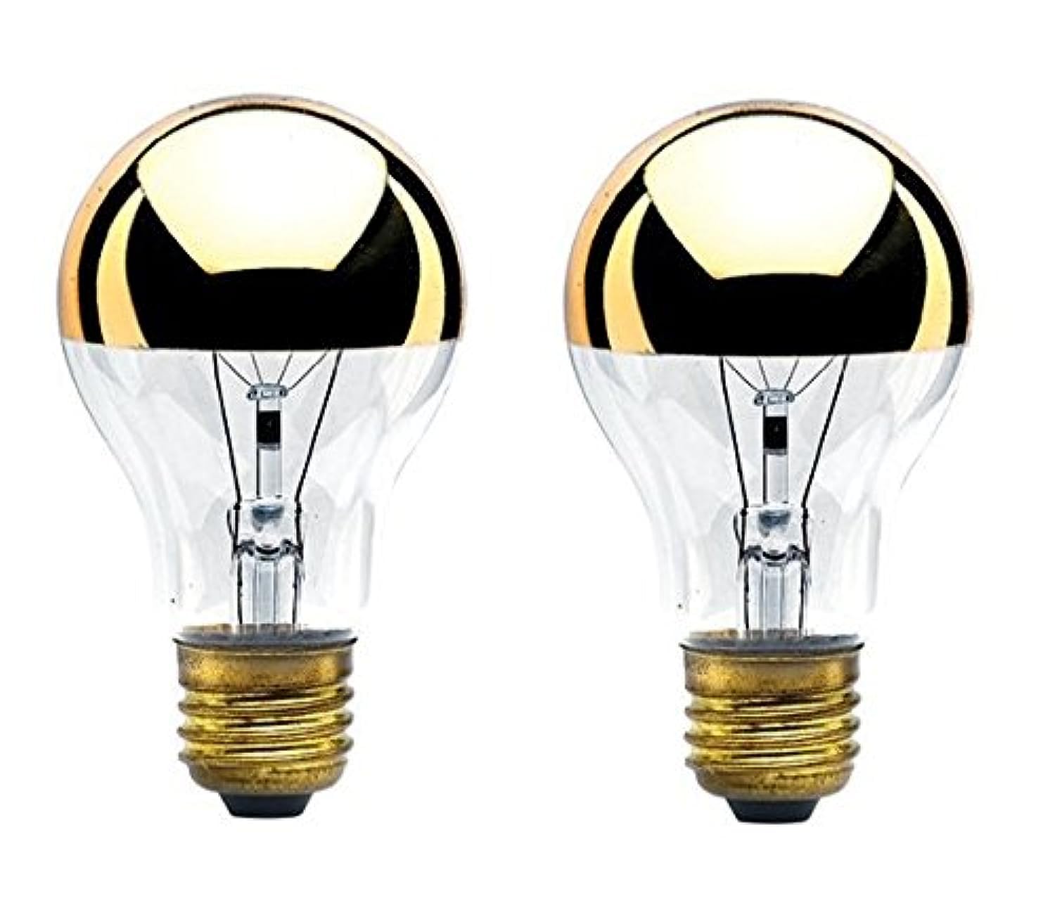 Bulbrite 60-Watt A19 Half Gold Bulb, Medium Base, 2 Pack, Model H&PC-52466